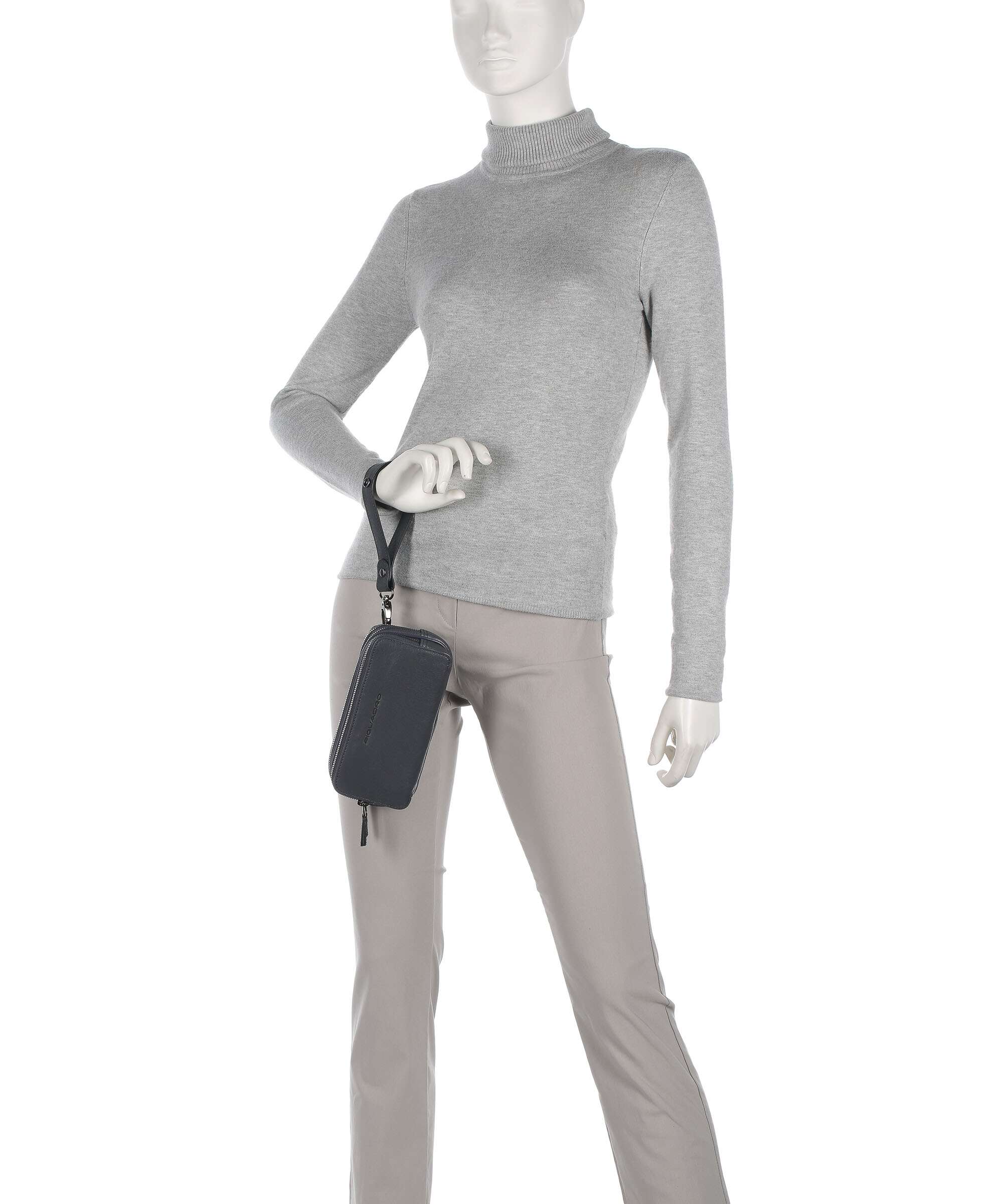 Piquadro Black Square Wristlet blue ocean