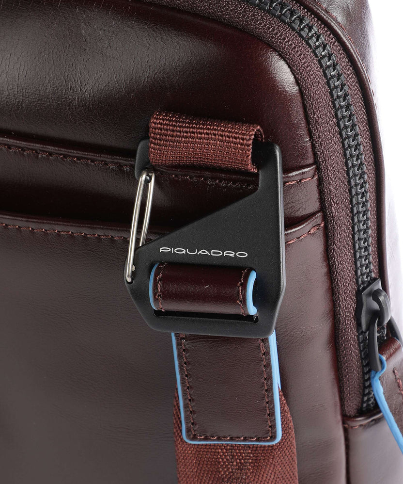 Piquadro Blue Square Revamp Crossbody bag mahogany
