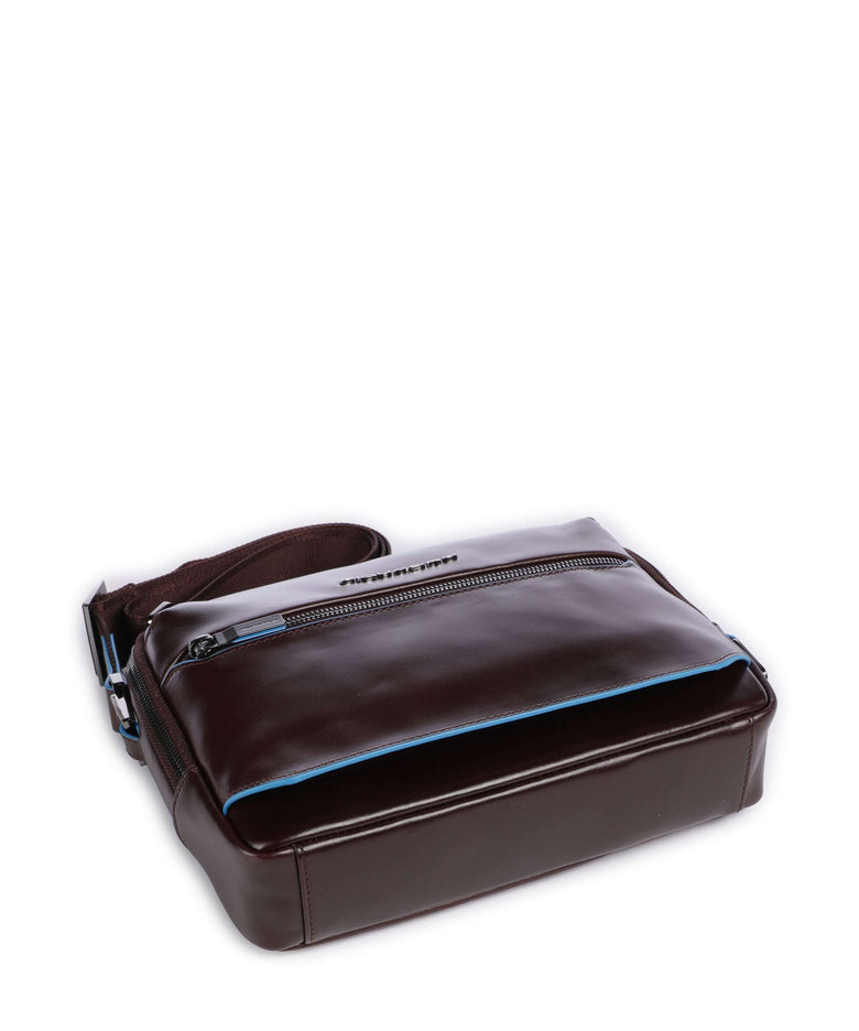 Piquadro Blue Square Crossbody bag mogano