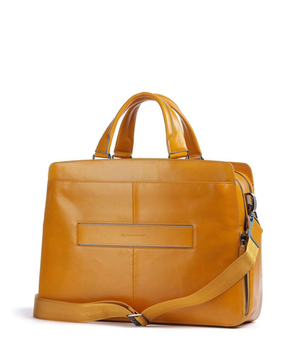 Piquadro Blue Square Briefcase giallo zafferano