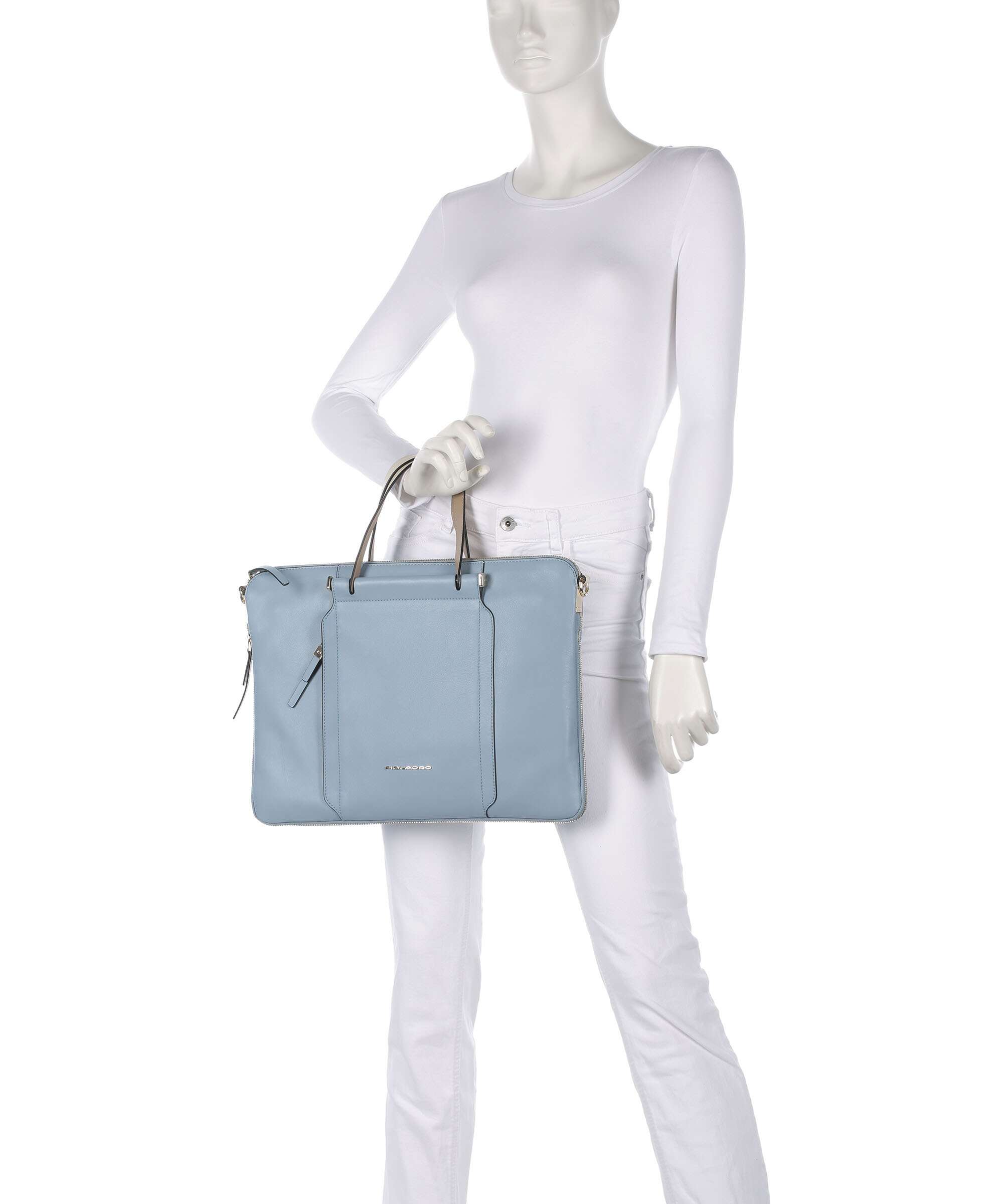 Piquadro Circle Briefcase light blue/beige