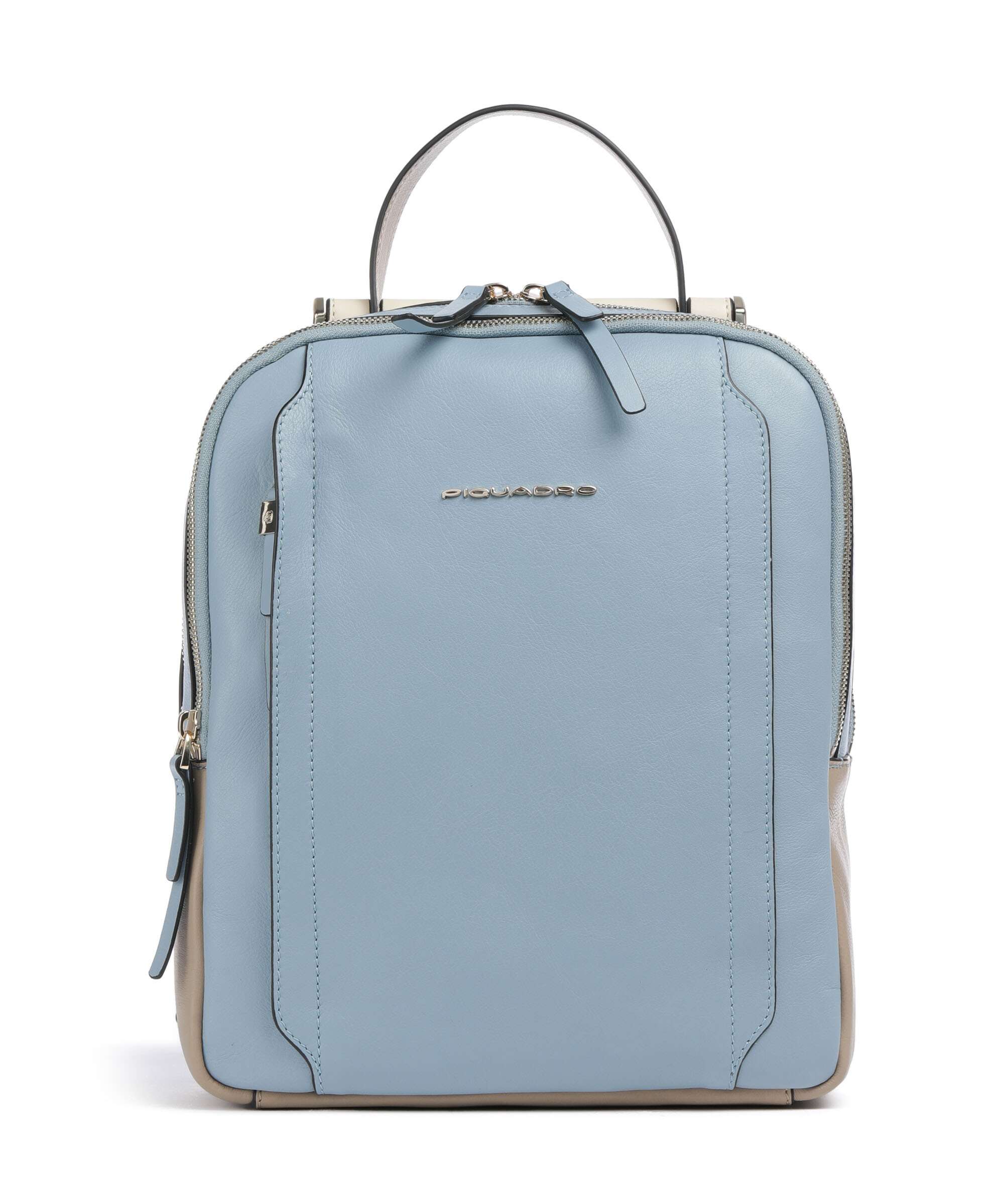 Piquadro Circle RFID Backpack light blue/beige