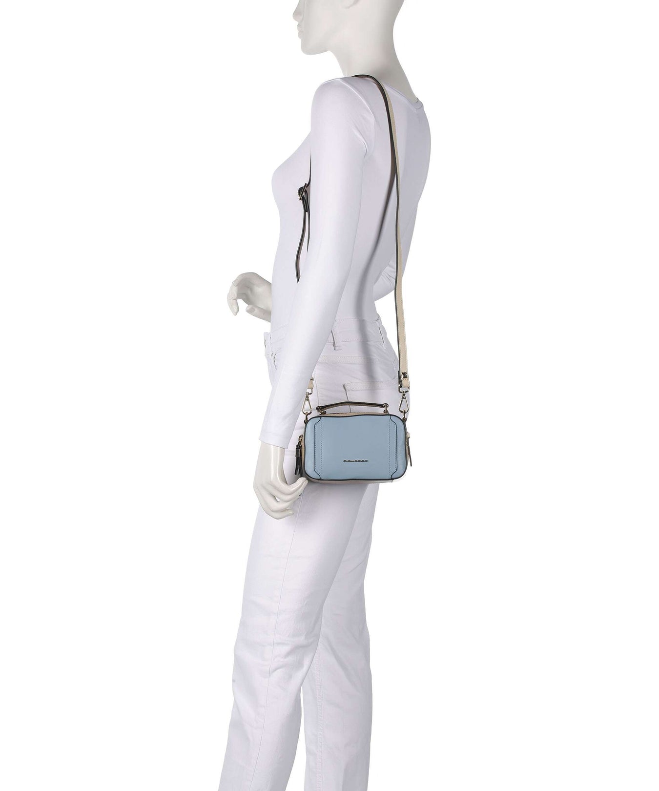 Piquadro W92 Crossbody bag light blue/beige