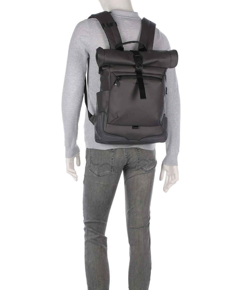 Piquadro Corner 2.0 Rolltop backpack grigio