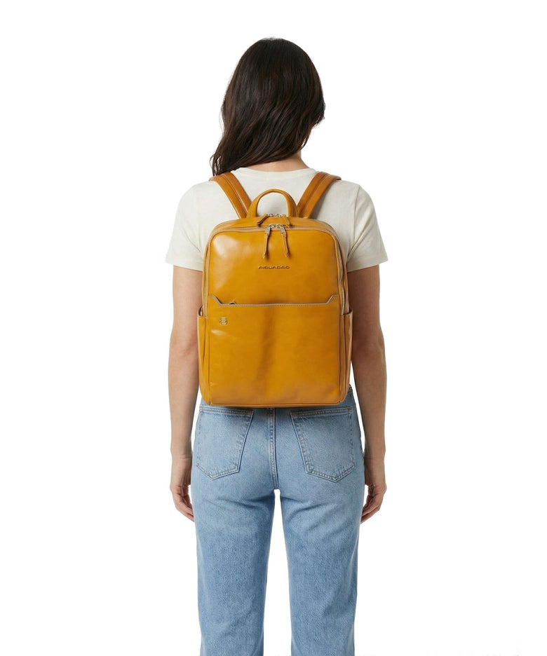 Piquadro Blue Square Backpack mustard