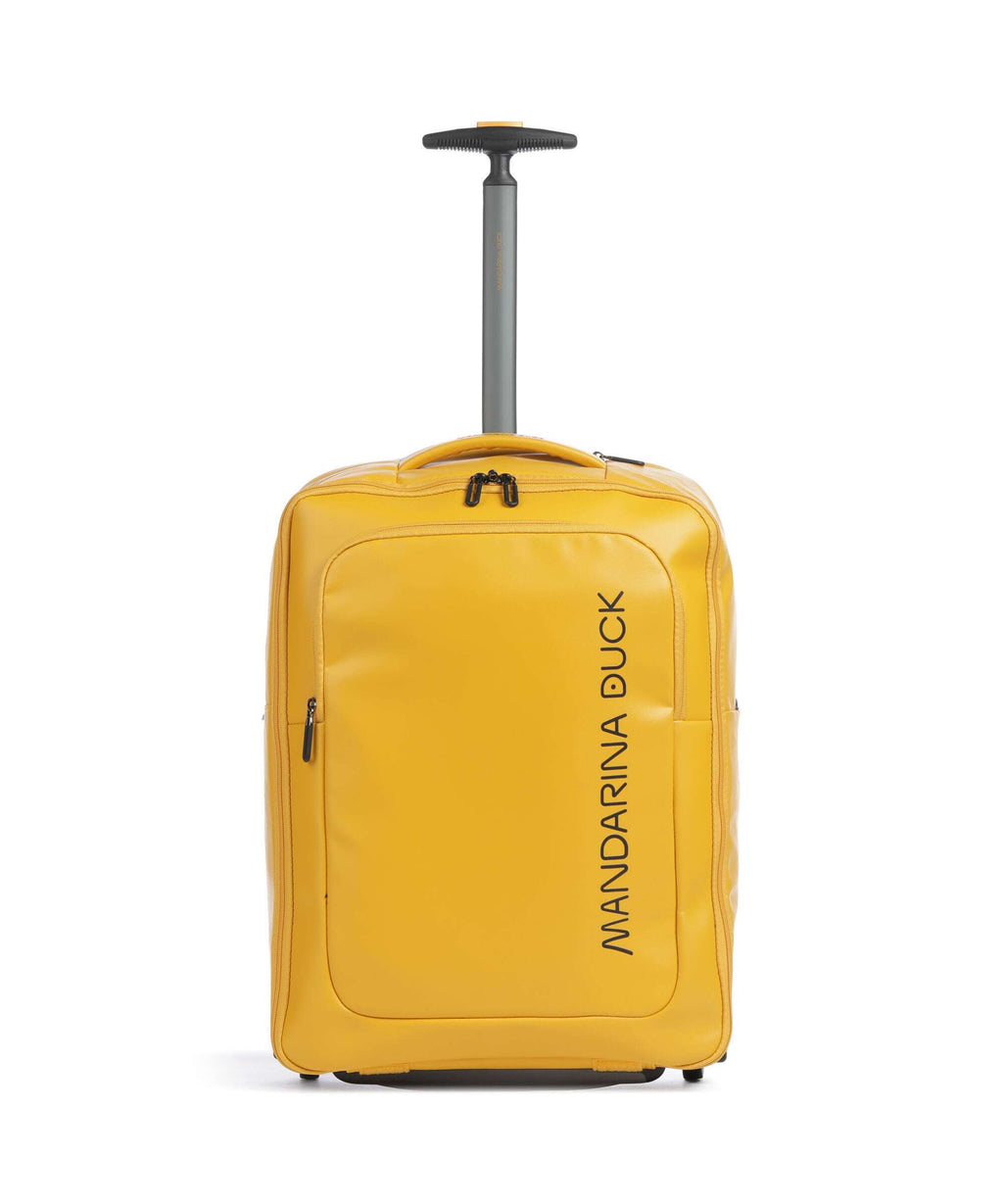 Mandarina Duck Coated Backpack with wheels duck yellow