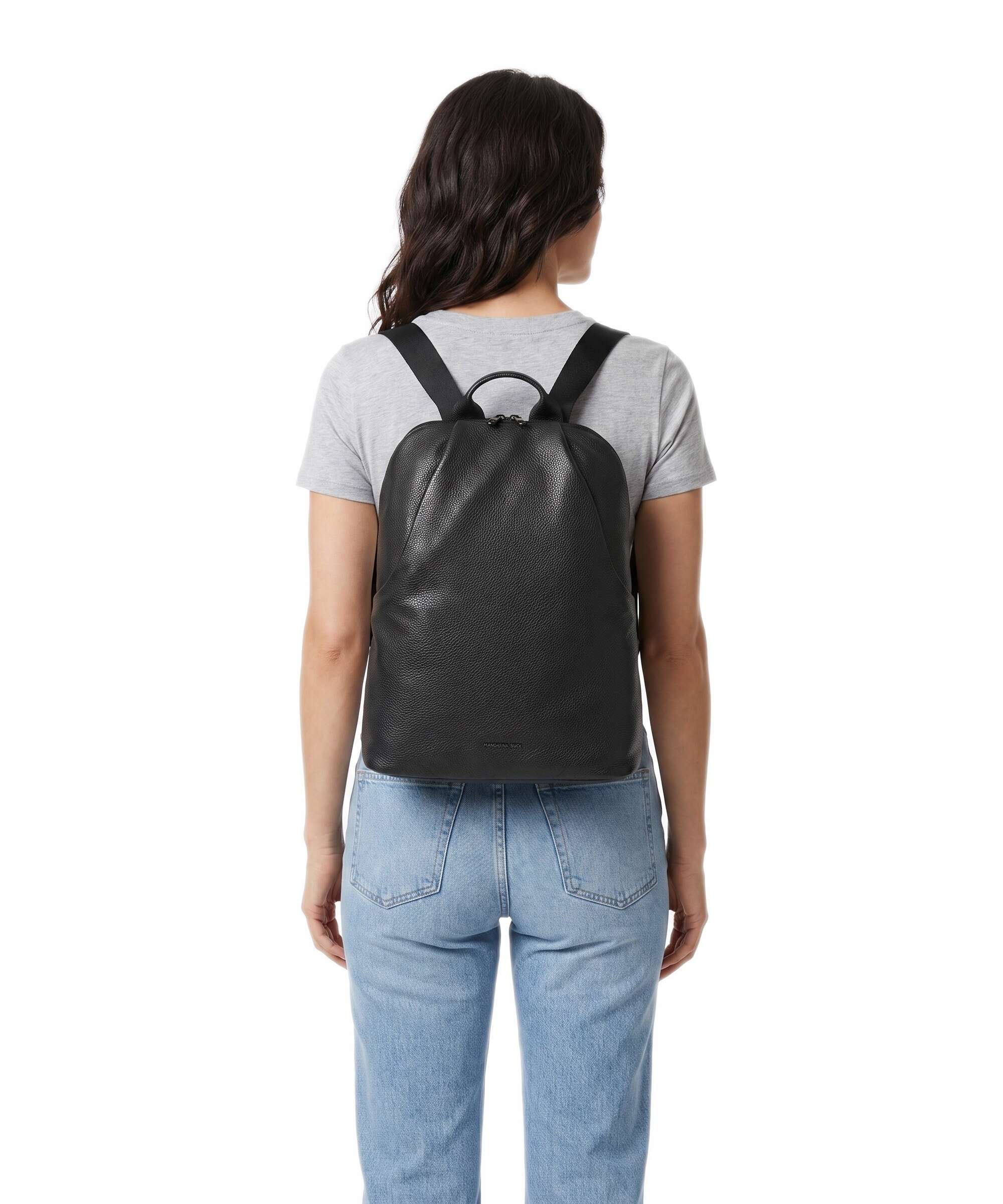 Mandarina Duck Mellow Leather Backpack nero