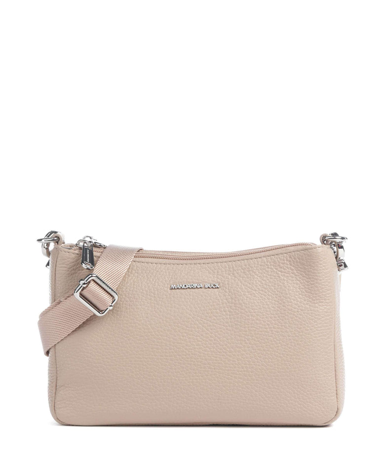 Mandarina Duck Mellow Leather Crossbody bag warm taupe