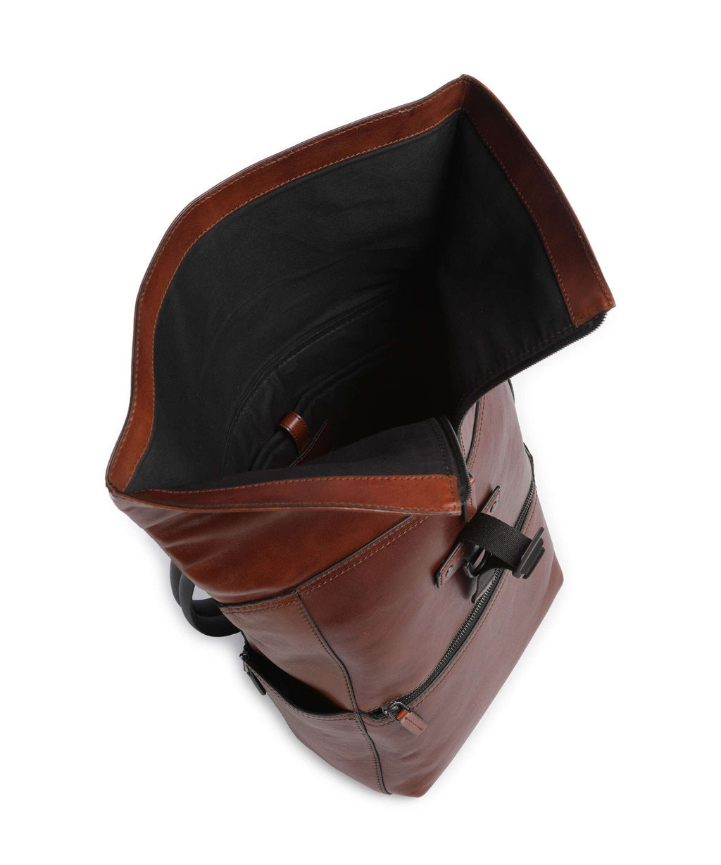 The Bridge Iacopo Rolltop backpack marrone/rut scamosciato opaco