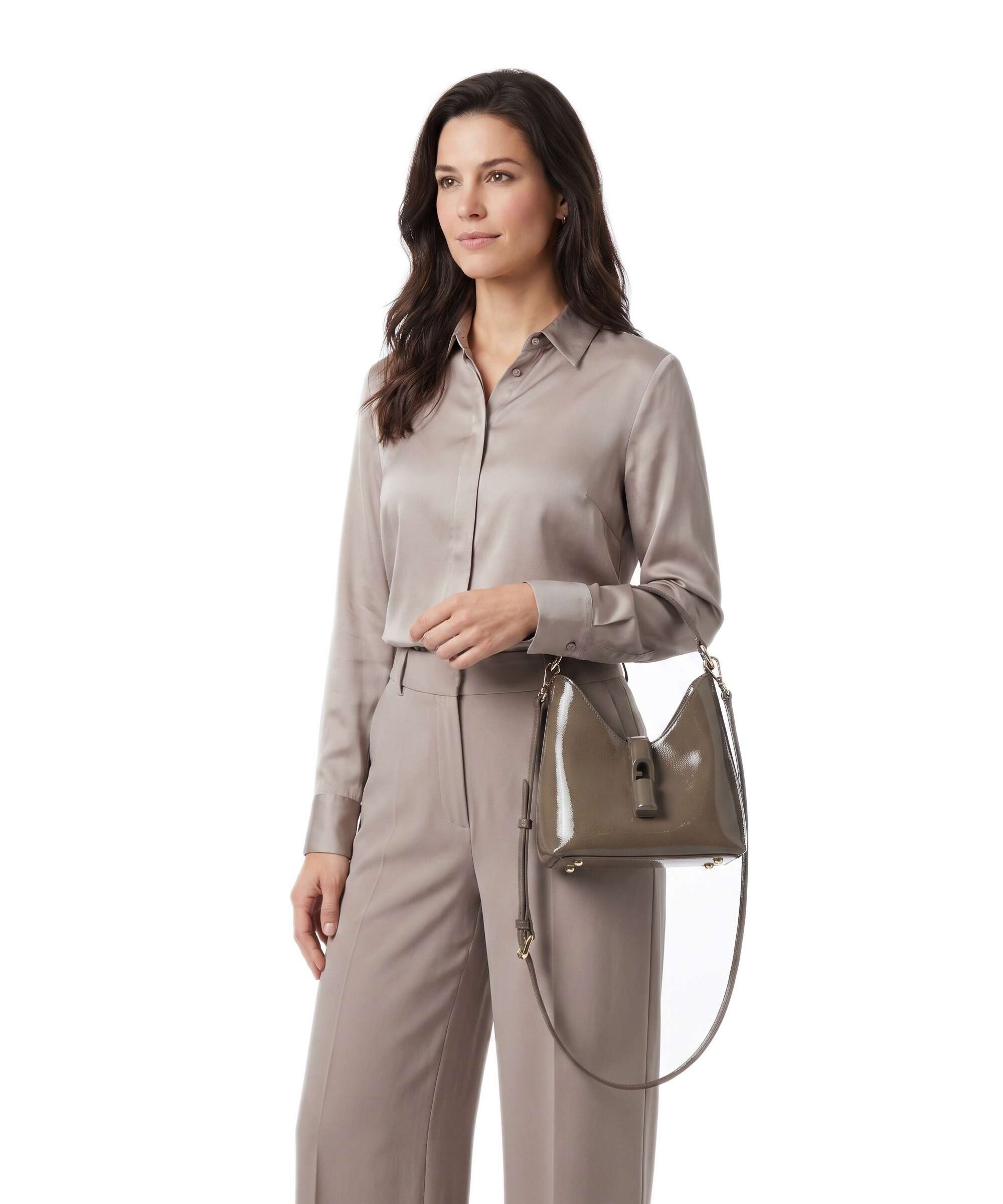 Furla Iride Mini Handbag muddy gray