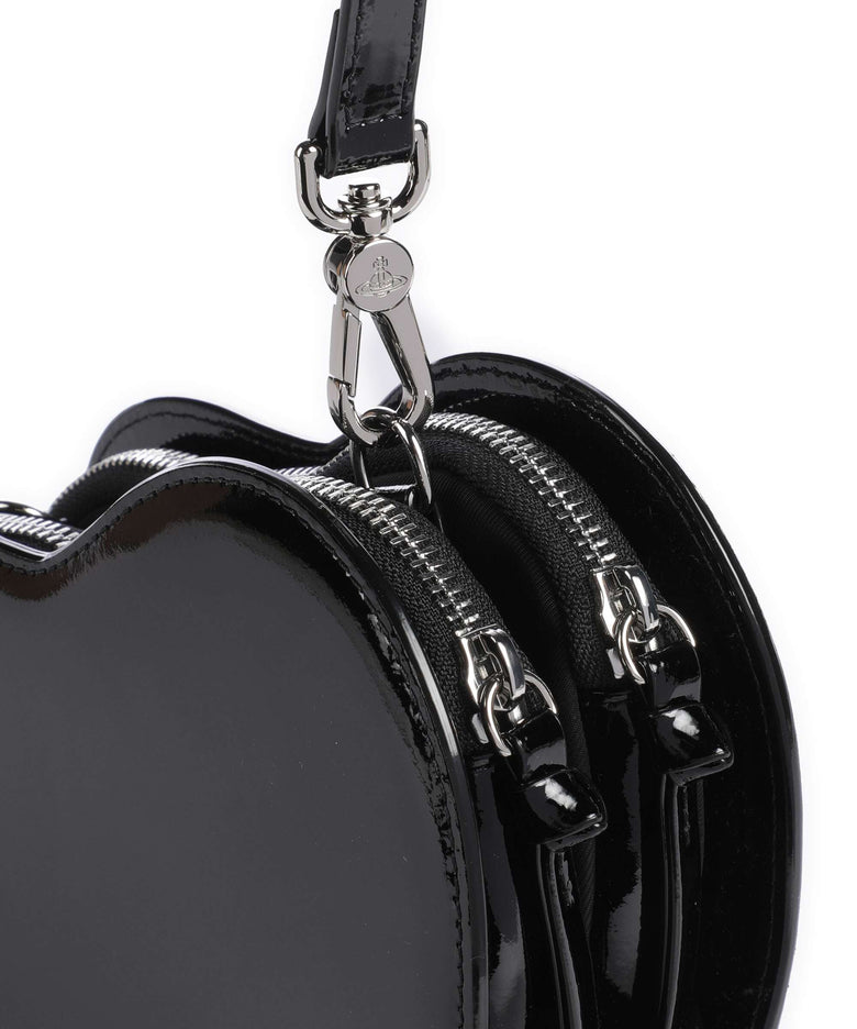 Vivienne Westwood Louise Heart Shiny Patent Crossbody bag black