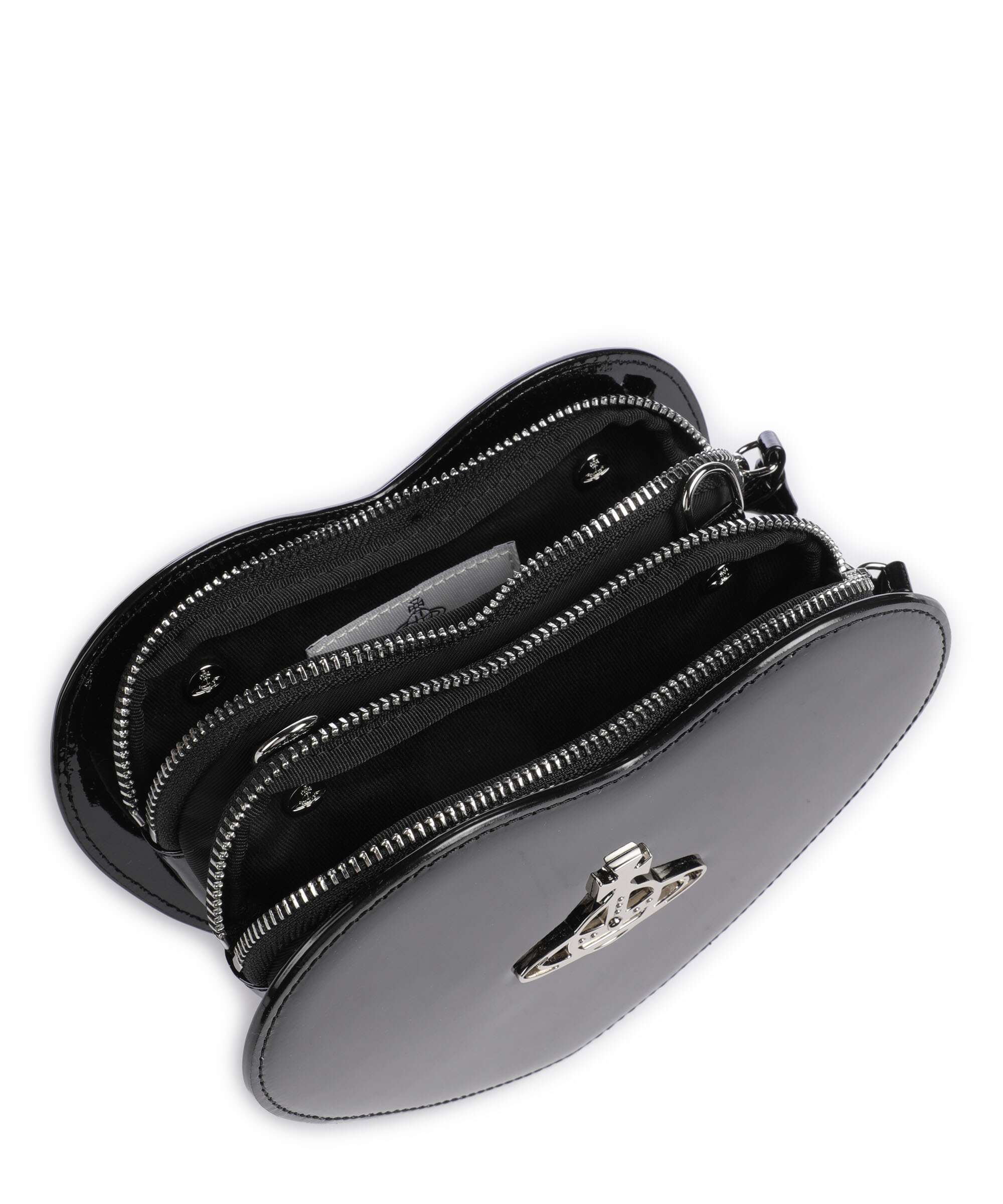 Vivienne Westwood Louise Heart Shiny Patent Crossbody bag black