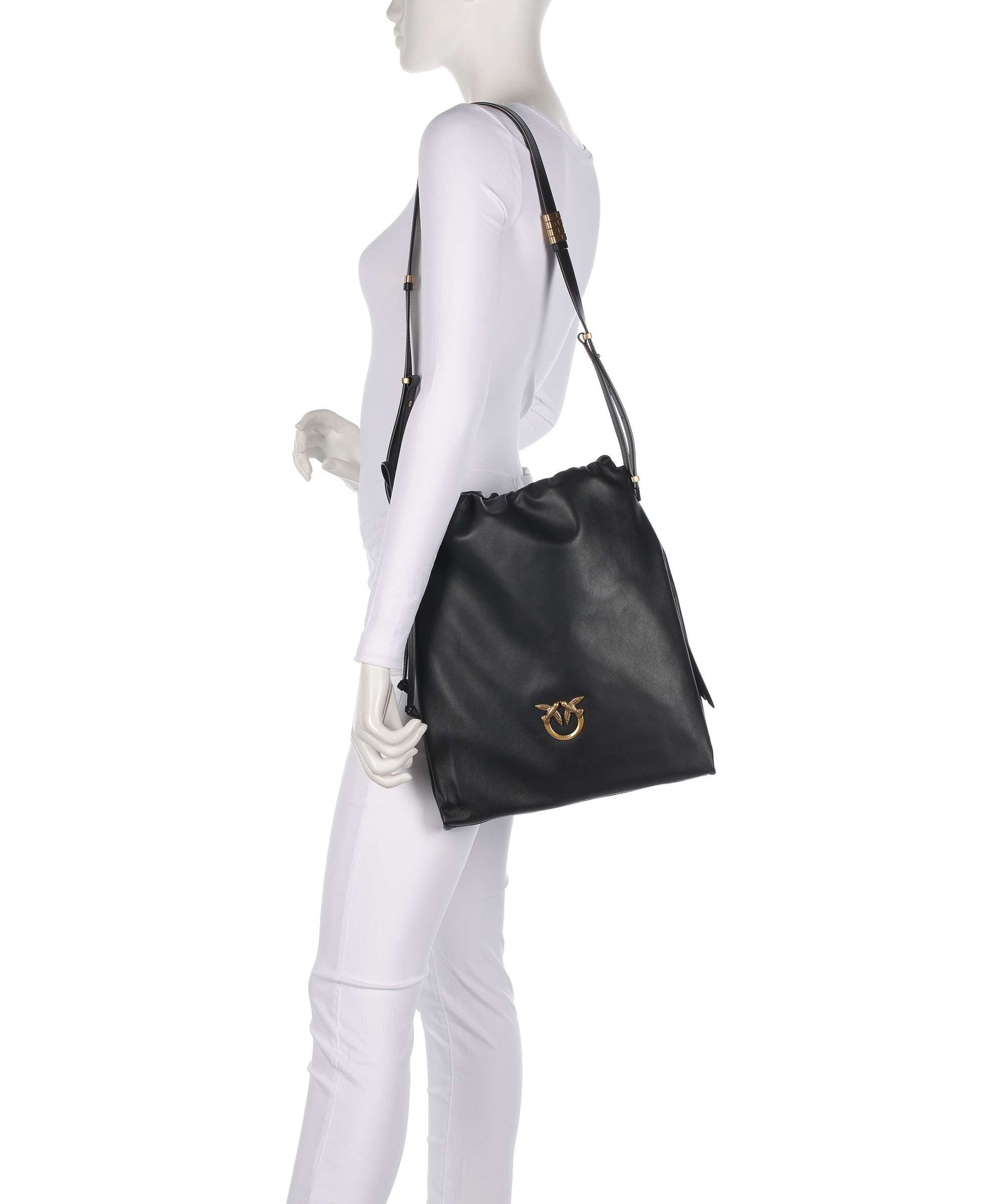 Pinko Classic Slouchy Bucket bag nero/antique gold