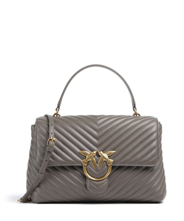 Pinko Love Lady Puff Big Handtasche grigio asfalto/antique gold