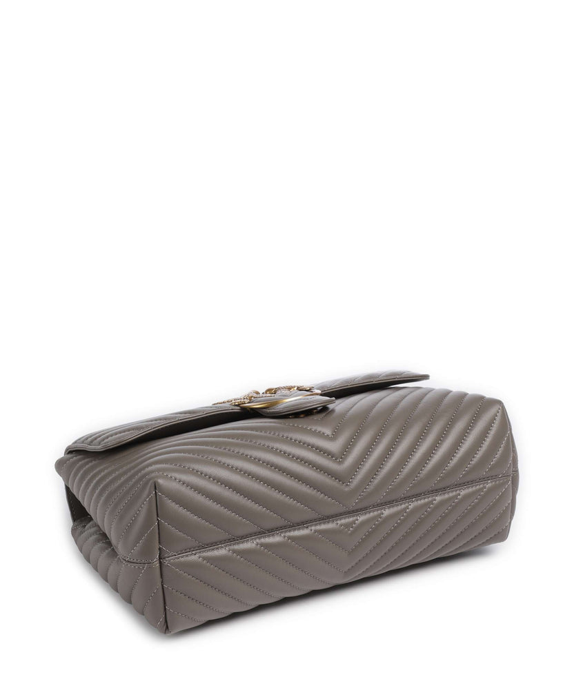 Pinko Love Lady Puff Big Handbag grigio asfalto/antique gold