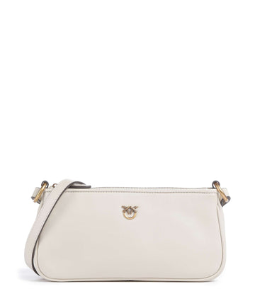 Pinko Half Moon Mini Crossbody bag bianco seta/antique gold