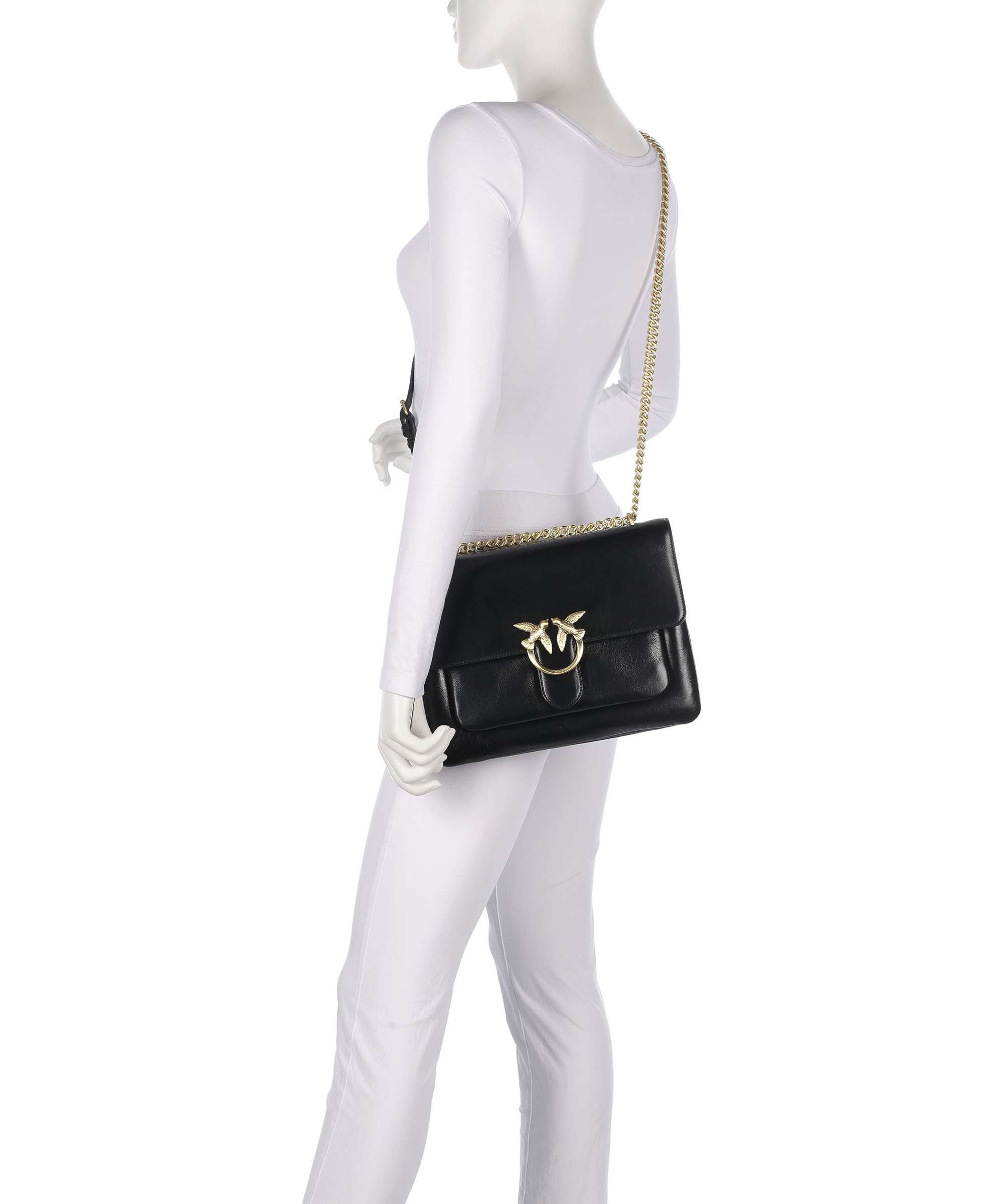 Pinko Love One Soft Big Shoulder bag nero limousine/matt gold