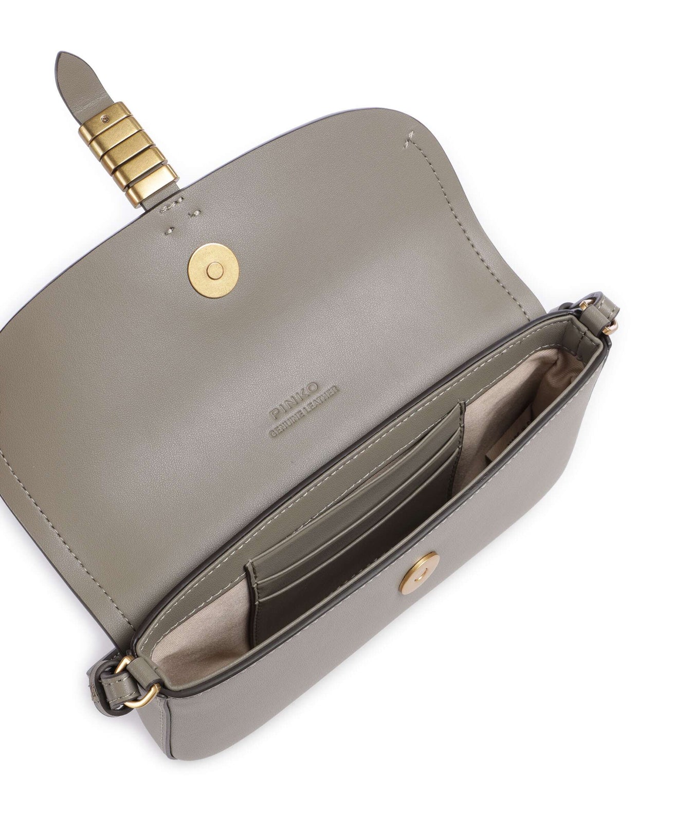 Pinko Saddle Flat Crossbody bag noce/antique gold