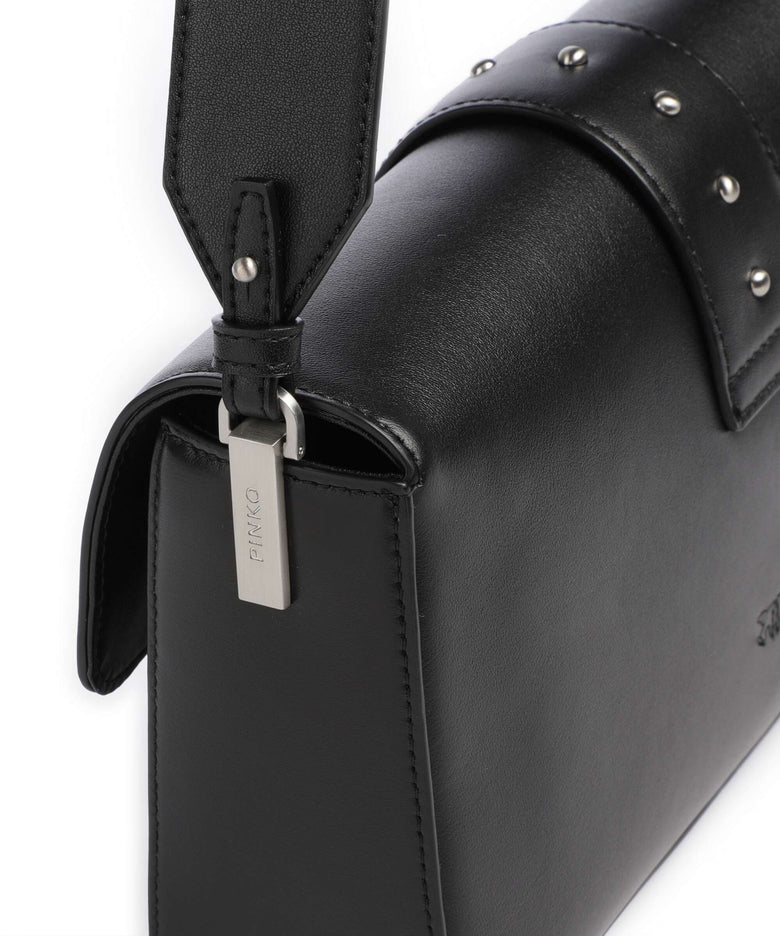 Pinko Love One Classic Slouchy Shoulder bag nero limousine/matt silver