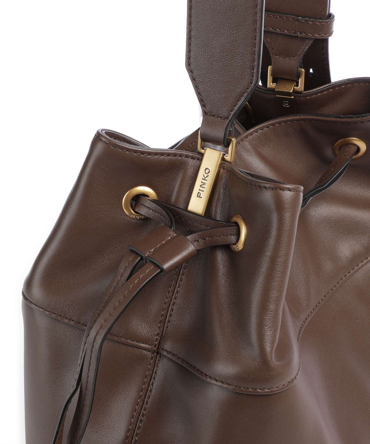 Pinko Secchiello Classic Bucket bag marrone castano/antique gold