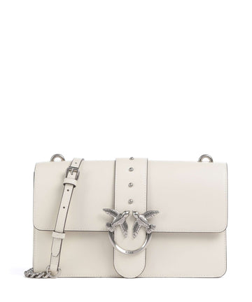 Pinko Love One Classic Sac bandoulière bianco seta/old silver