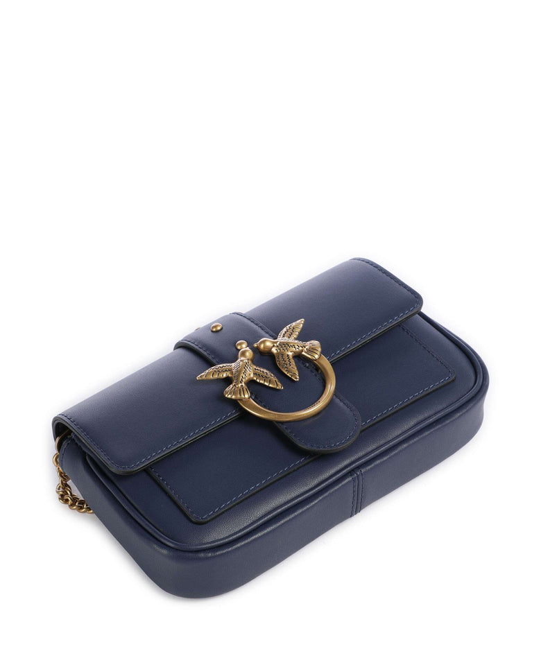 Pinko Love One Pocket Wallet blu indaco ombroso/antique gold