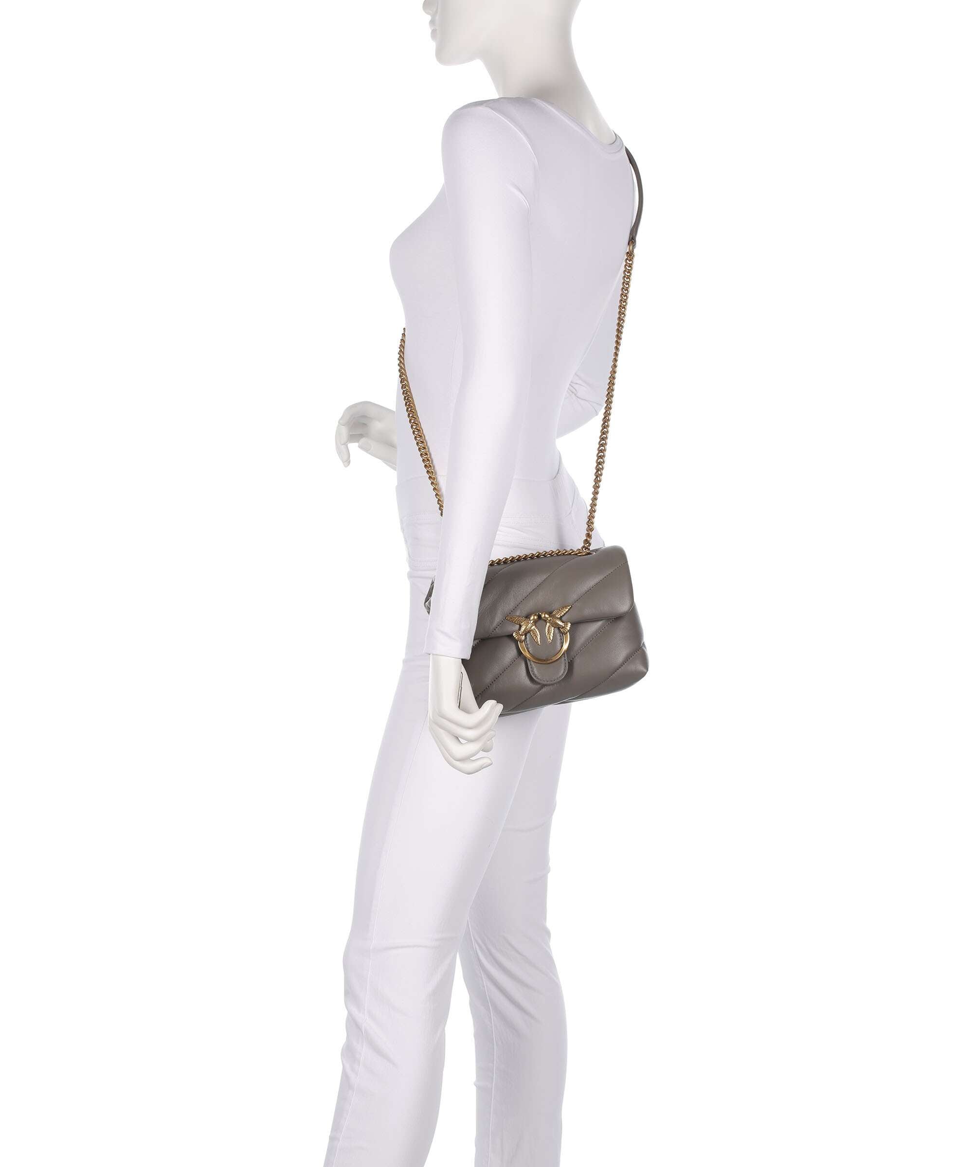 Pinko Love Puff Mini Shoulder bag grigio asfalto/antique gold