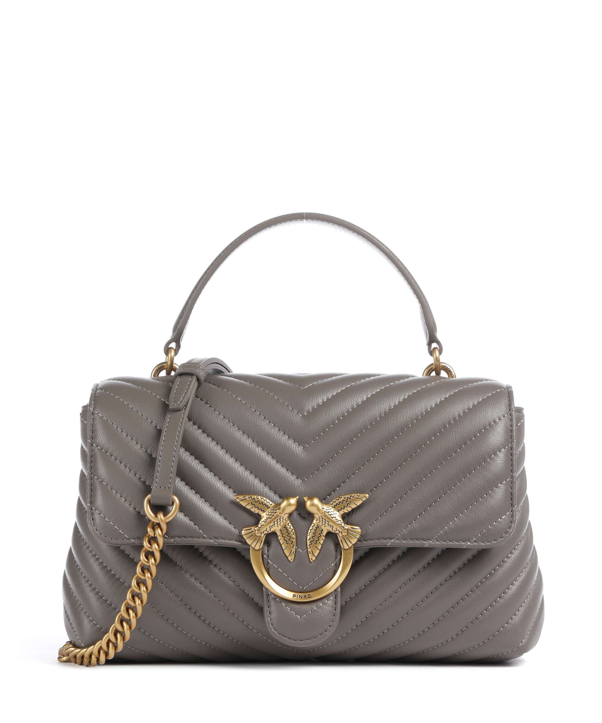 Pinko Love Lady Puff Classic Handbag grigio asfalto/antique gold