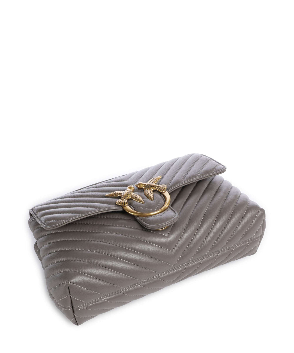 Pinko Love Lady Puff Classic Handbag grigio asfalto/antique gold