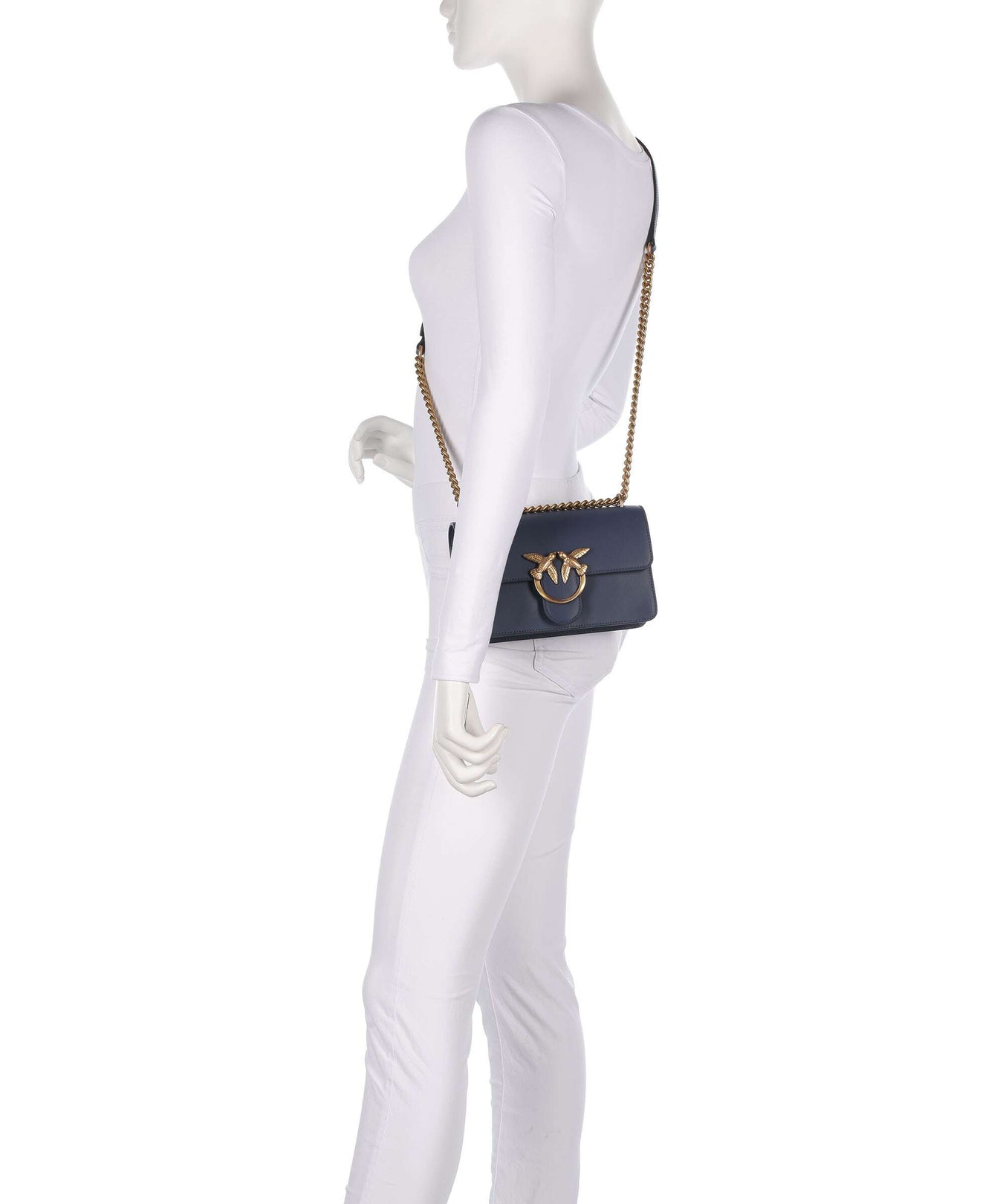 Pinko Love One Mini Shoulder bag blu indaco ombroso/antique gold