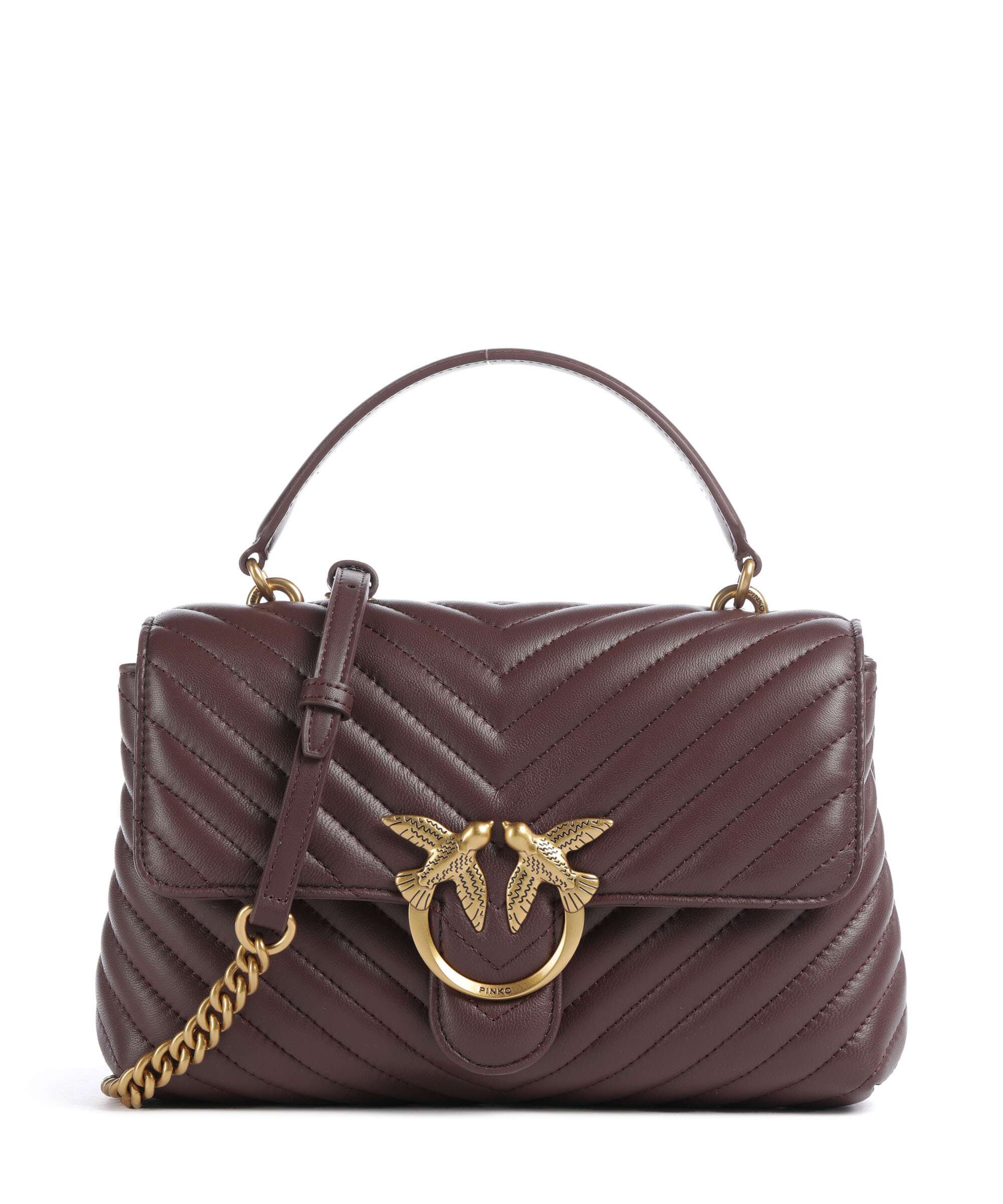 Pinko Love Lady Puff Classic Handbag cioccolato amaro/antique gold