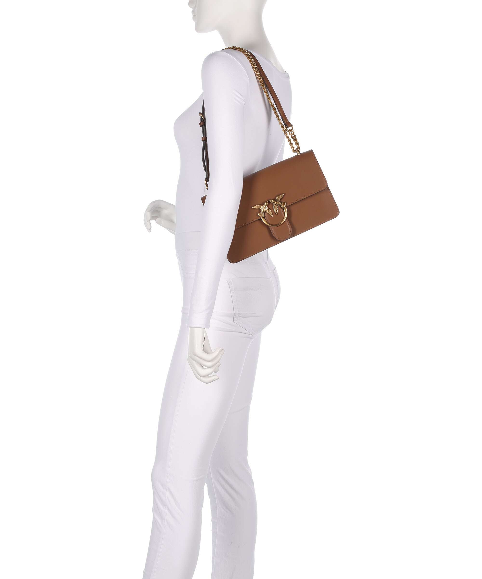 Pinko Love One Classic Shoulder bag marrone/leone/antique gold