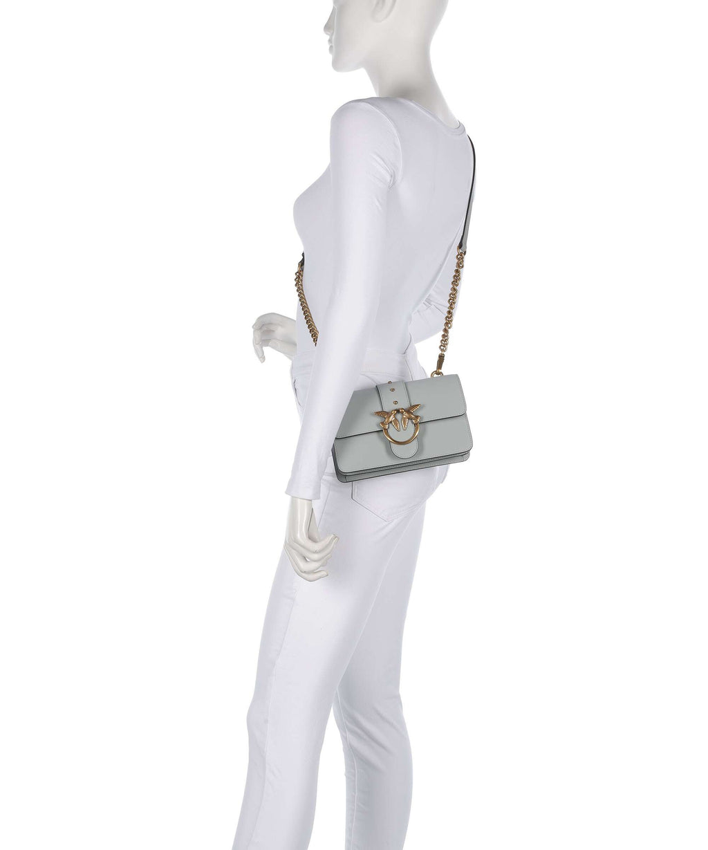 Pinko Love One Mini Crossbody bag grigio perla/antique gold