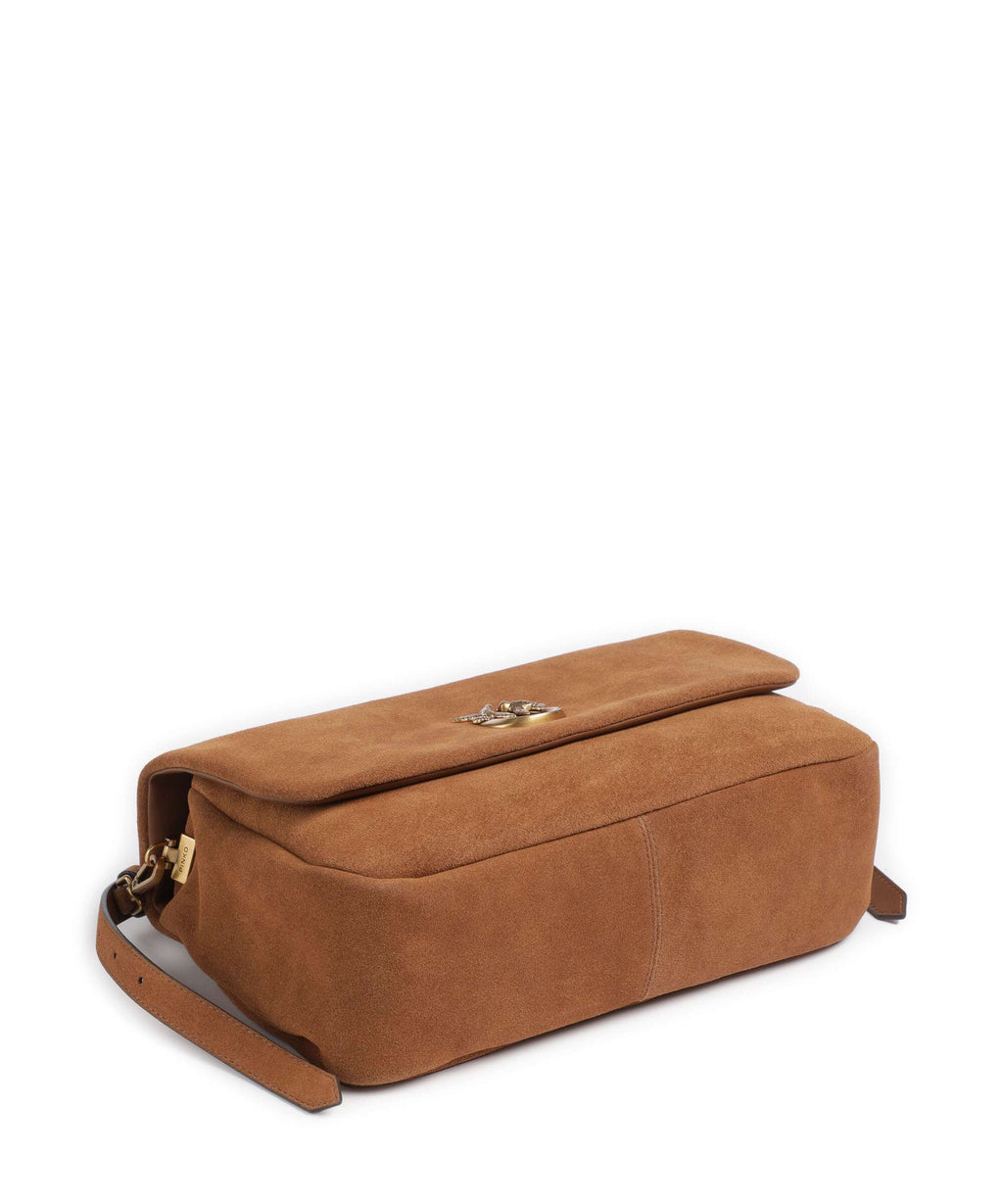 Pinko Click Soft Horizontal Shoulder bag marrone/leone/antique gold