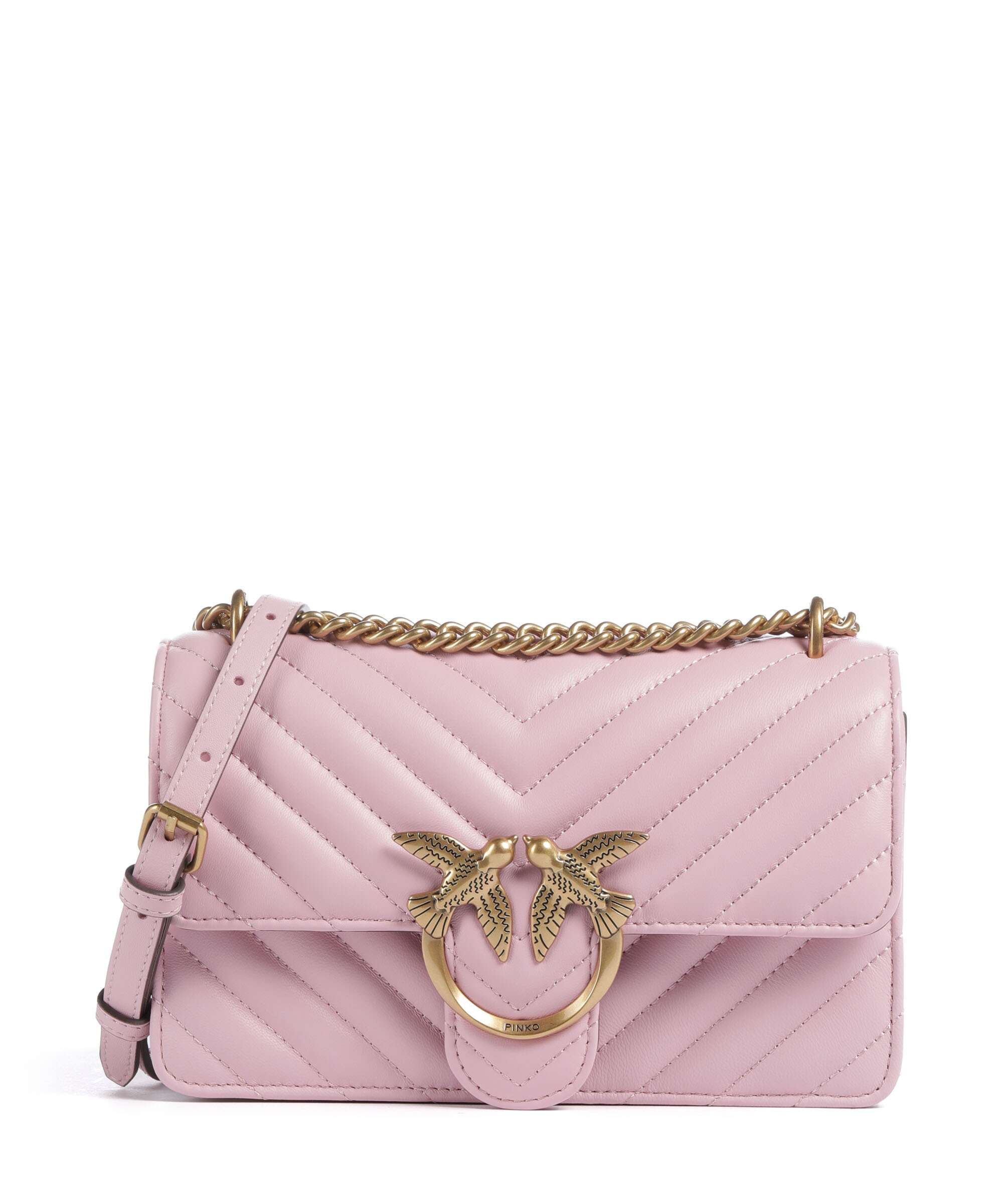 Pinko Love One Mini Shoulder bag rosa chiaro/antique gold