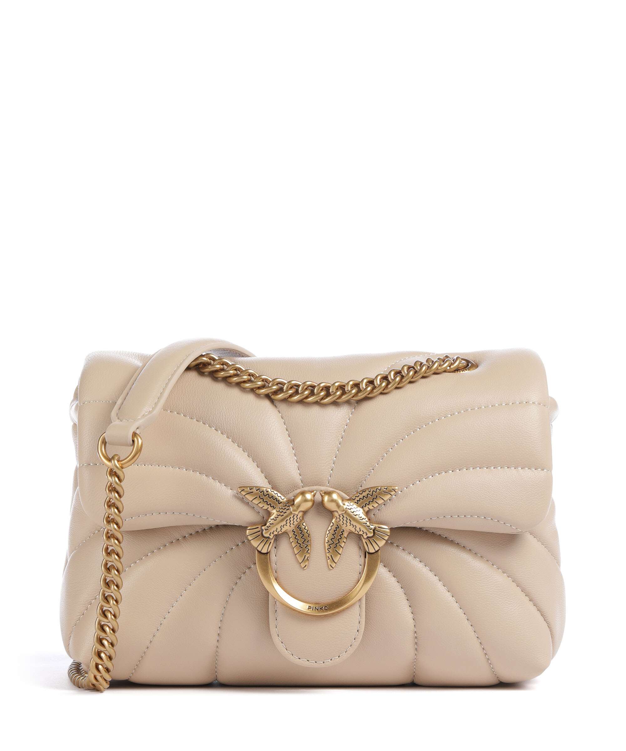 Pinko Love Puff Mini Shoulder bag beige/grigio fumo/antique gold