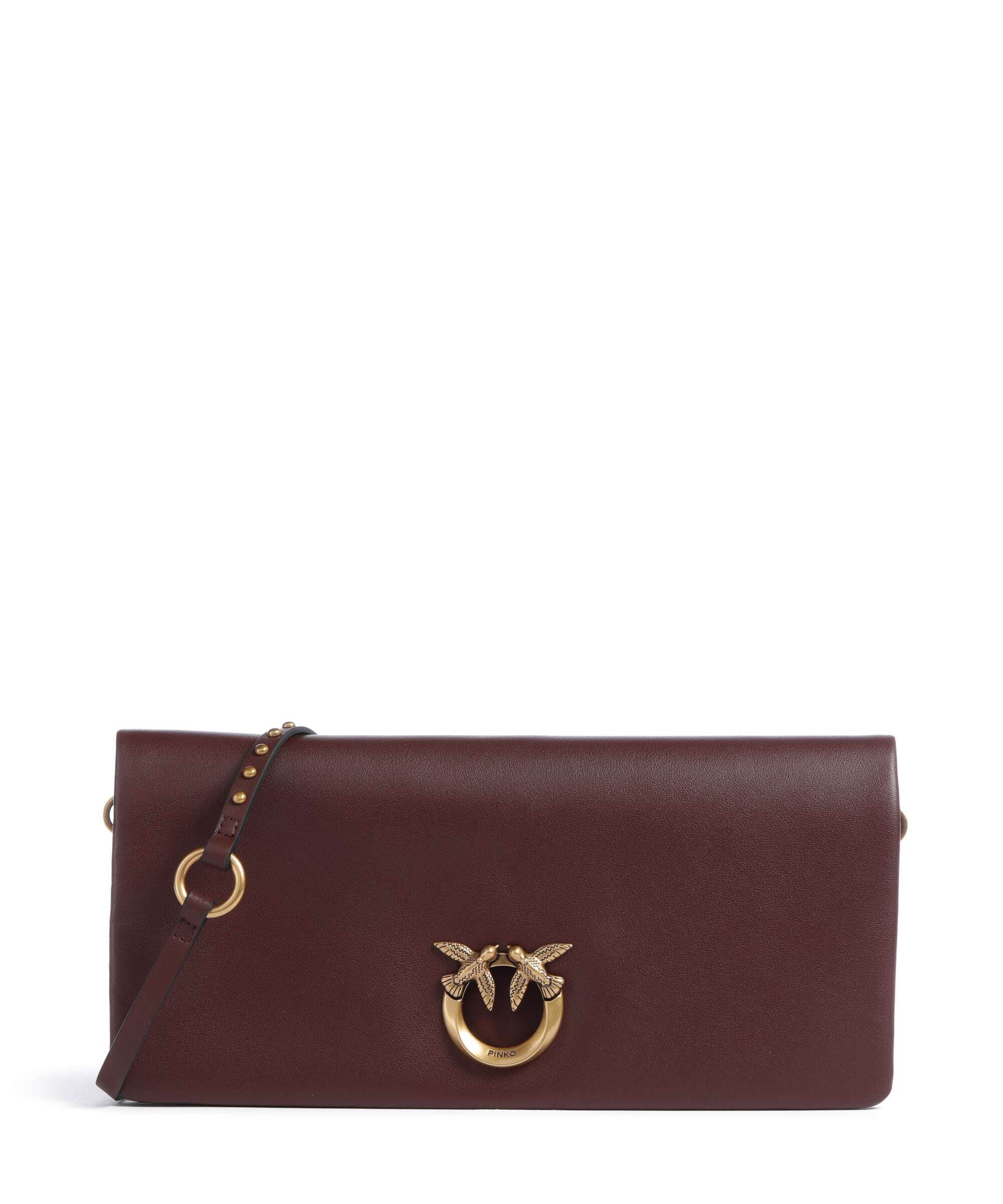 Pinko Click Soft Classic Crossbody bag burgundy wine/antique gold