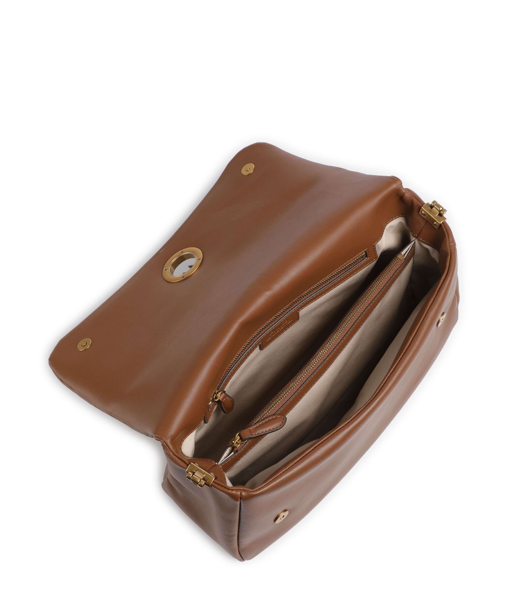 Pinko Click Soft Horizontal Shoulder bag marrone/leone/antique gold