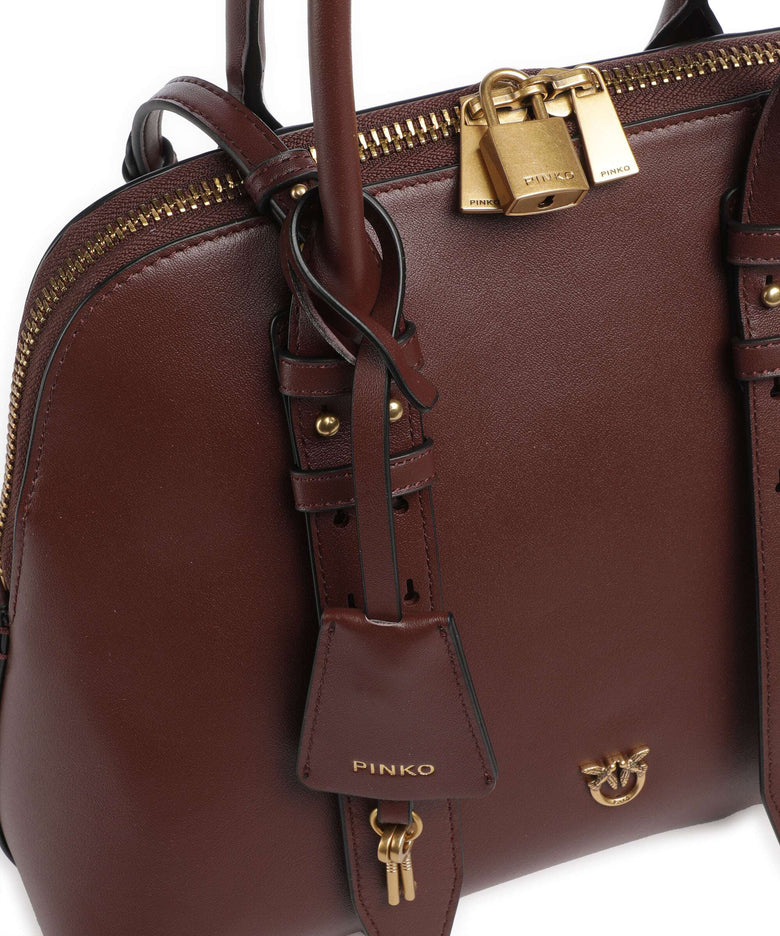 Pinko Bowling Medium Handbag burgundy wine/antique gold