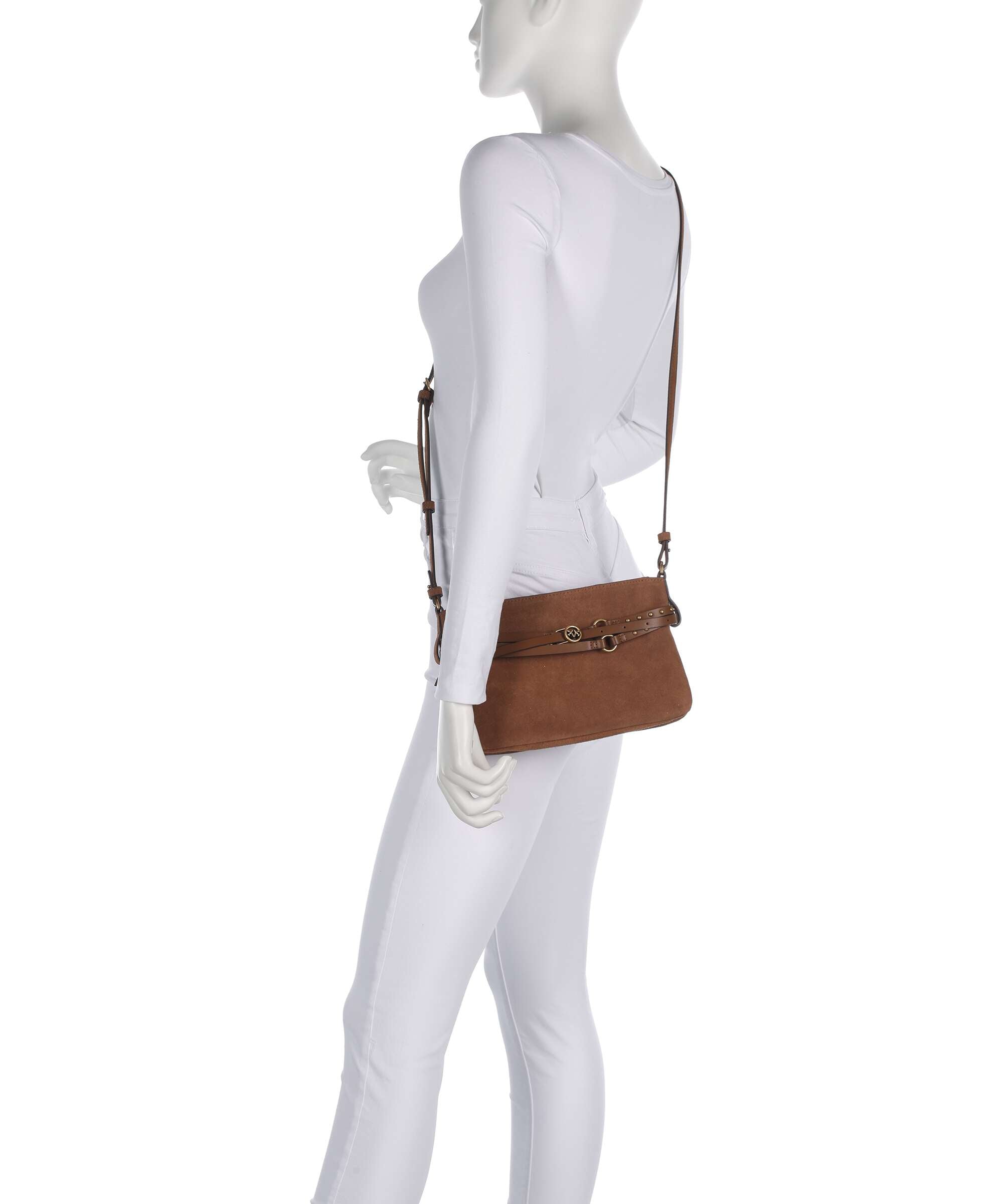 Pinko Belt Mini Shoulder bag marrone/leone/antique gold