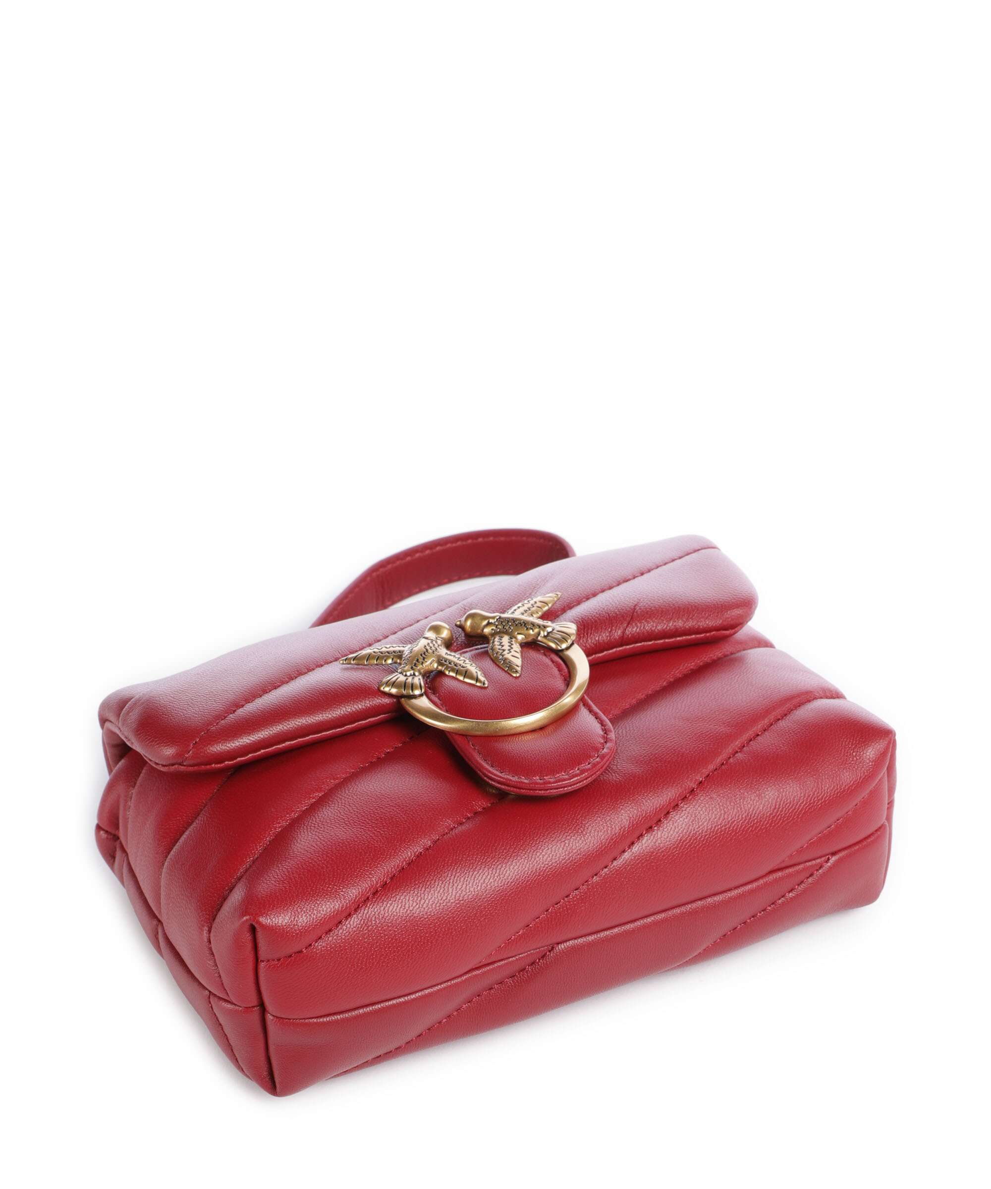 Pinko Love Puff Baby Shoulder bag rosso scuro/antique gold
