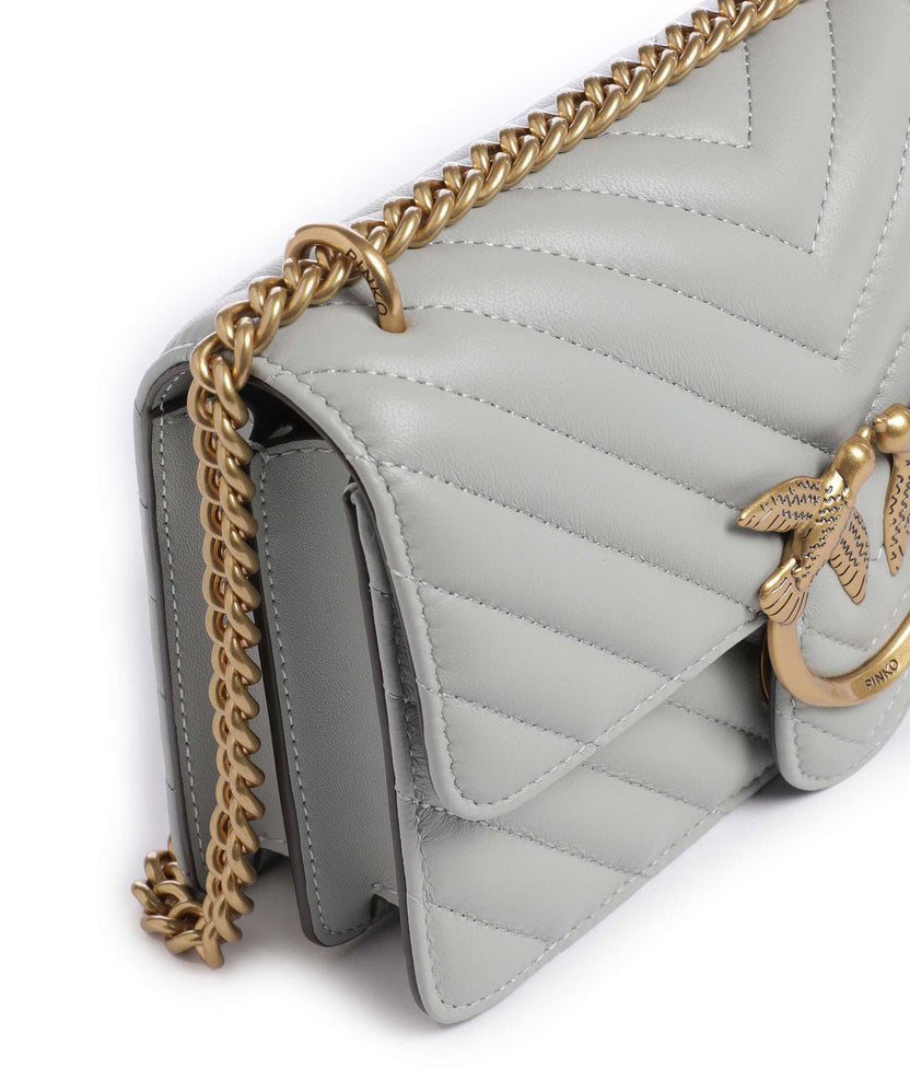 Pinko Love One Mini Shoulder bag grigio perla/antique gold