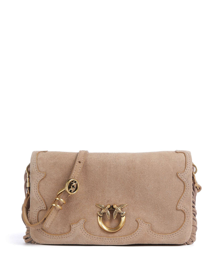 Pinko Love Click Soft Horizontal Mini Crossbody bag beige/scoiattolo/antique gold