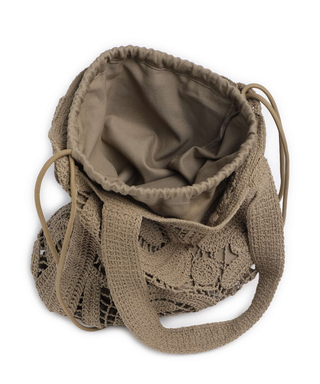 Pinko Crochet Geometrico Hobo bag verde canguro