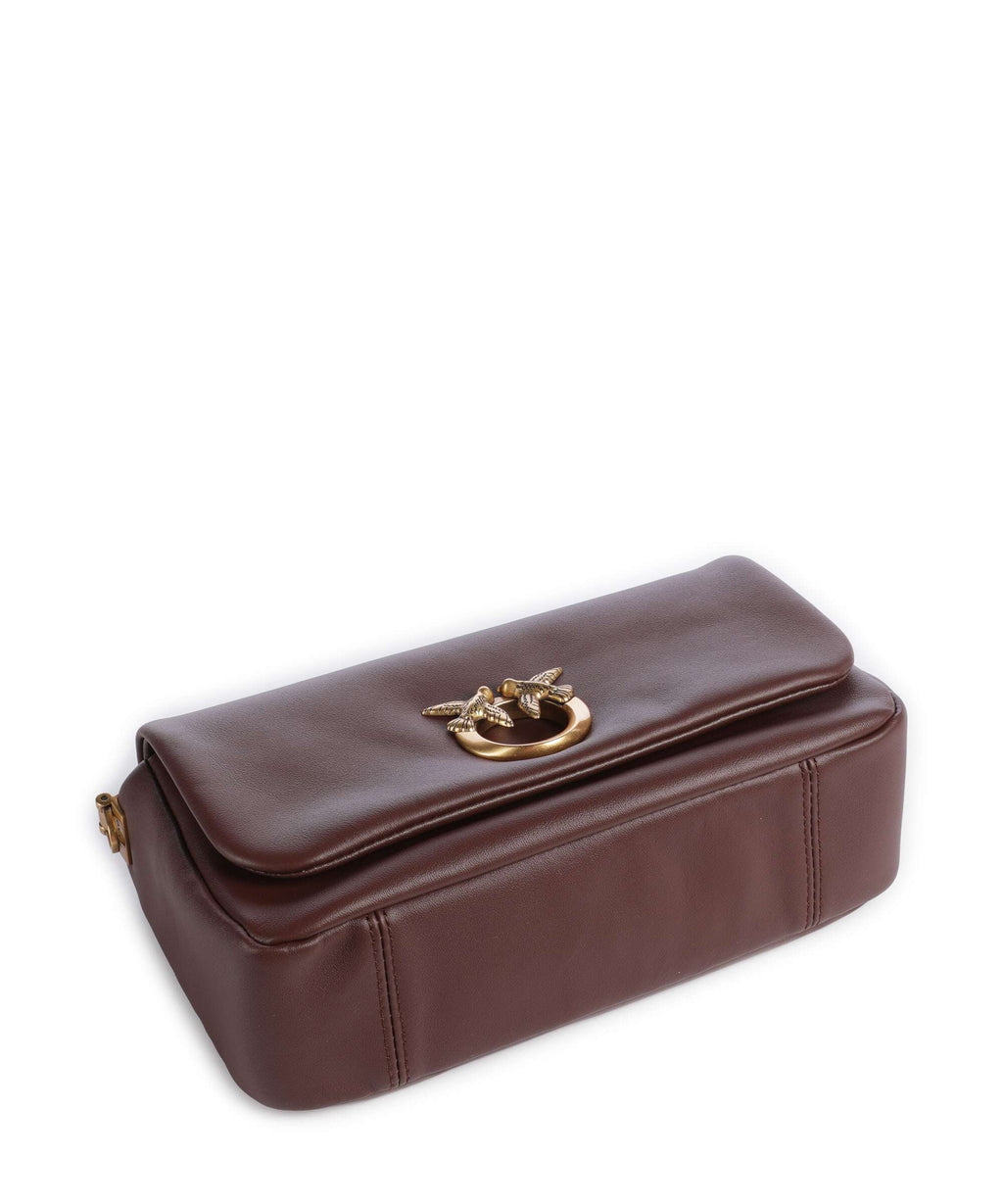 Pinko Click Soft Horizontal Mini Crossbody bag castano intenso/antique gold