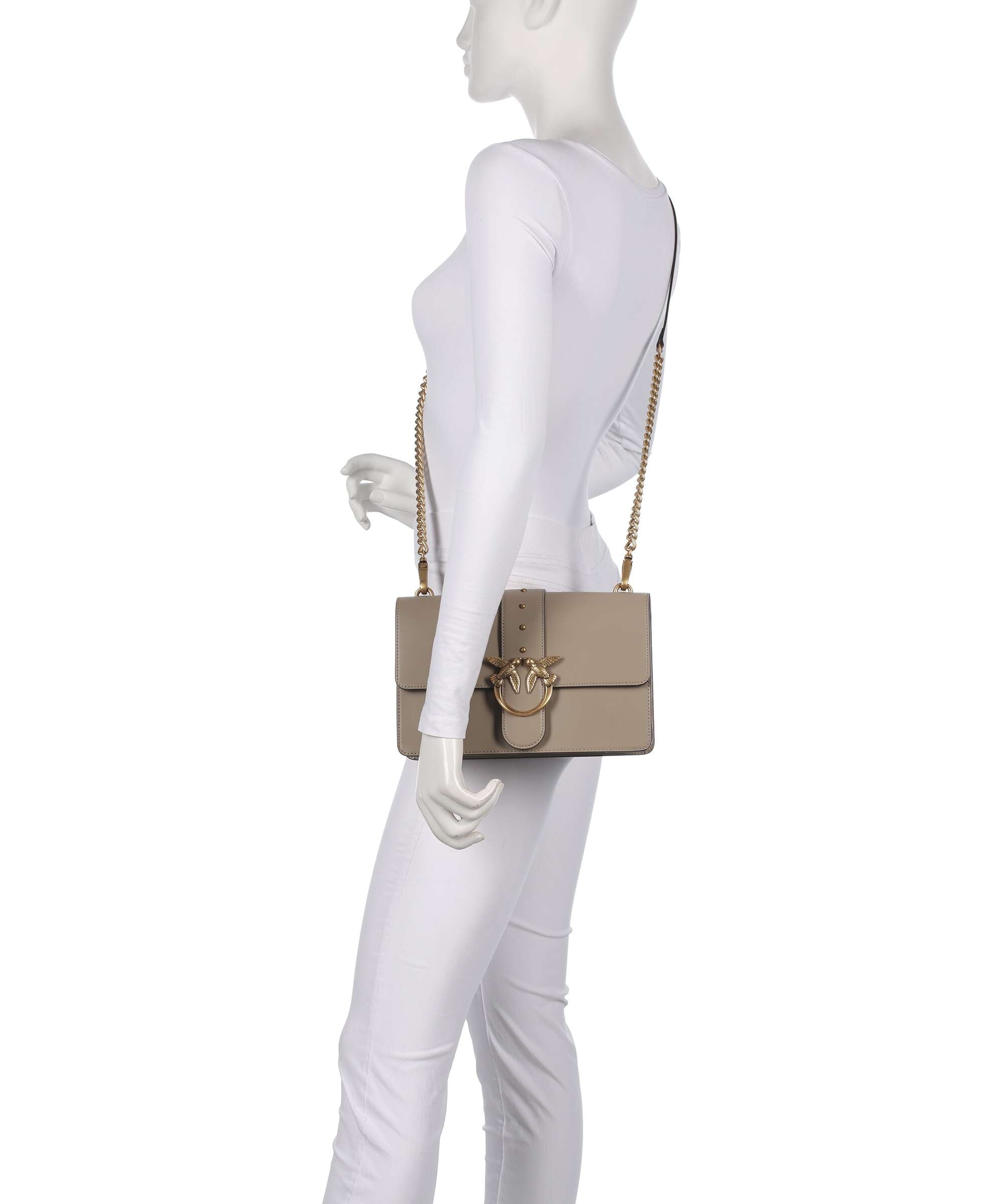 Pinko Love One Classic Crossbody bag grigio talpa/antique gold