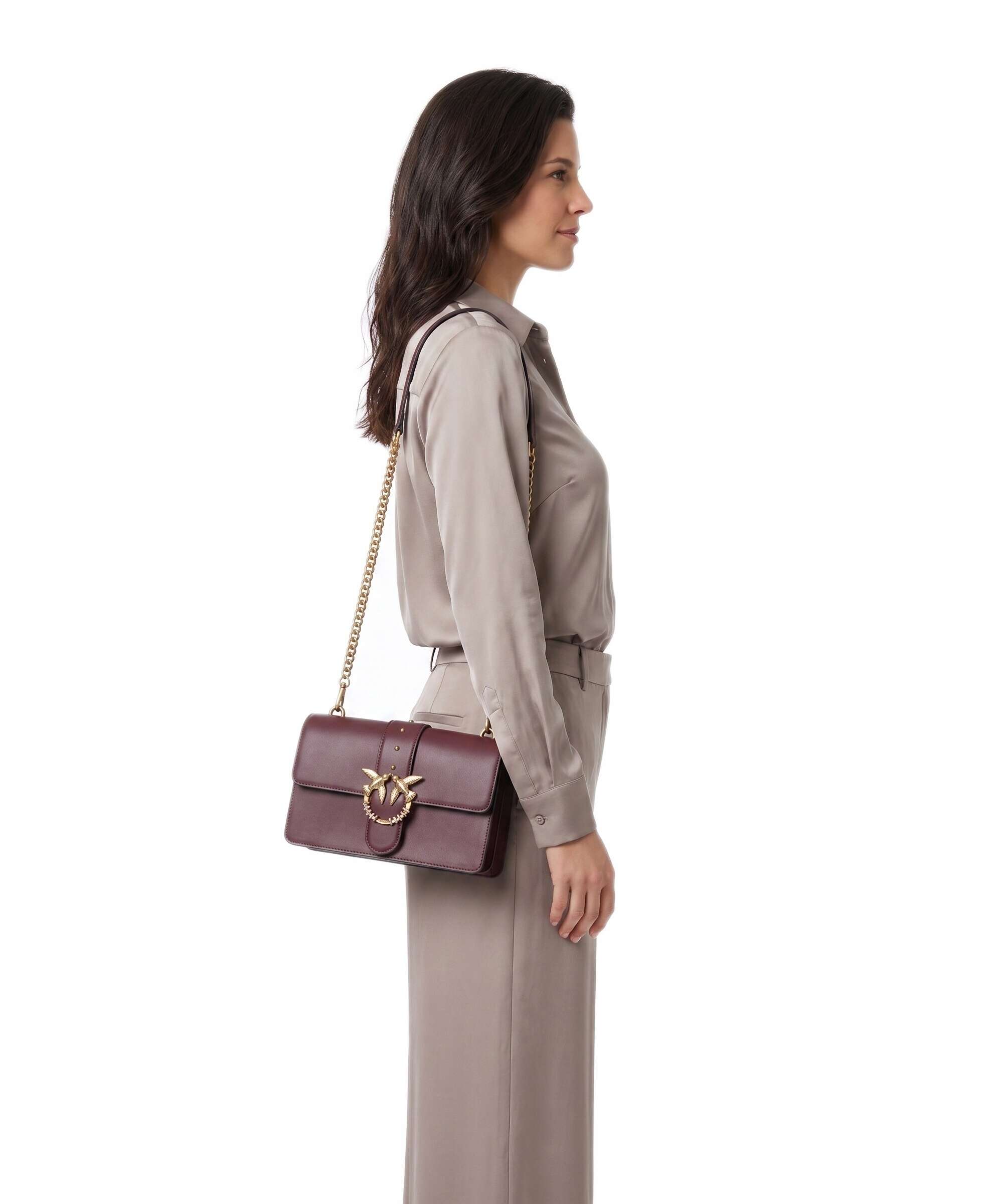 Pinko Love One Classic New Buckle Crossbody bag ribes intenso/antique gold