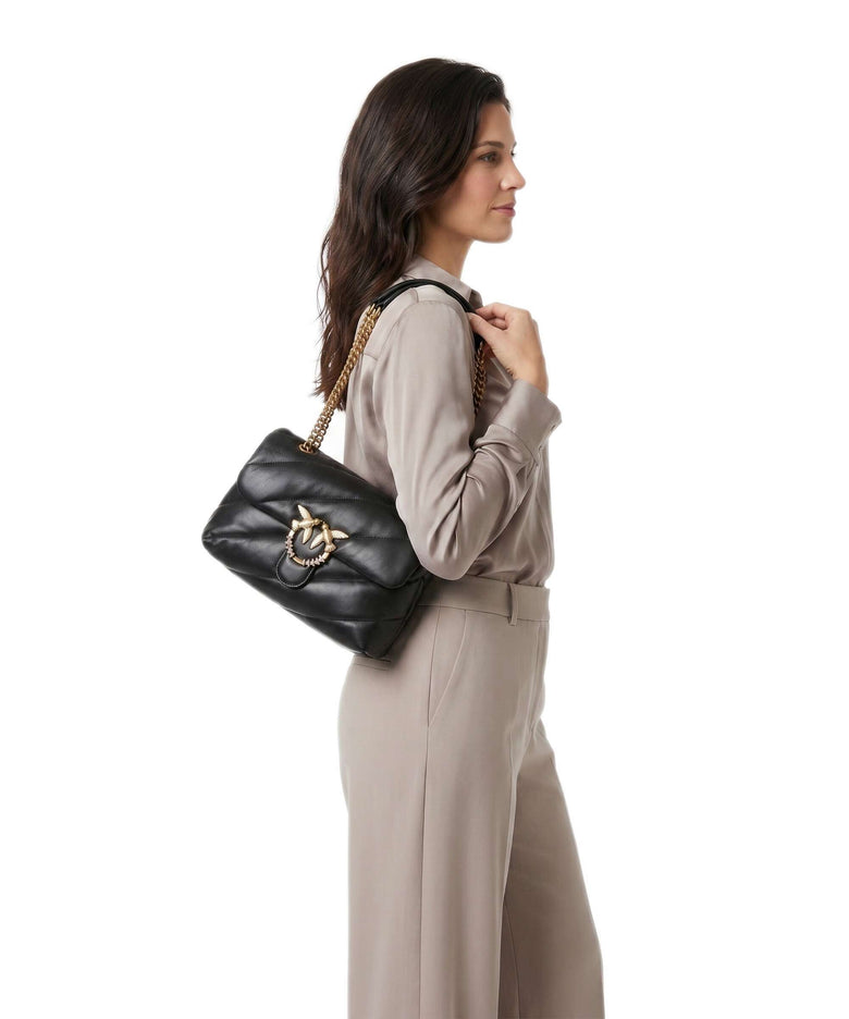 Pinko Love Puff Classic New Buckle Shoulder bag nero/antique gold