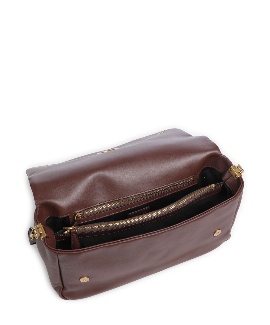 Pinko Click Soft Horizontal Shoulder bag castano intenso/antique gold