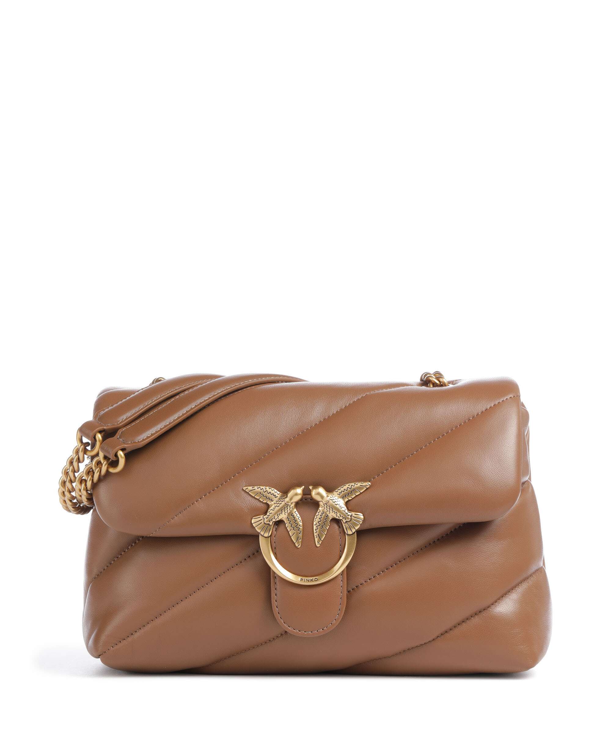Pinko Love Puff Classic Shoulder bag marrone cognac/antique gold